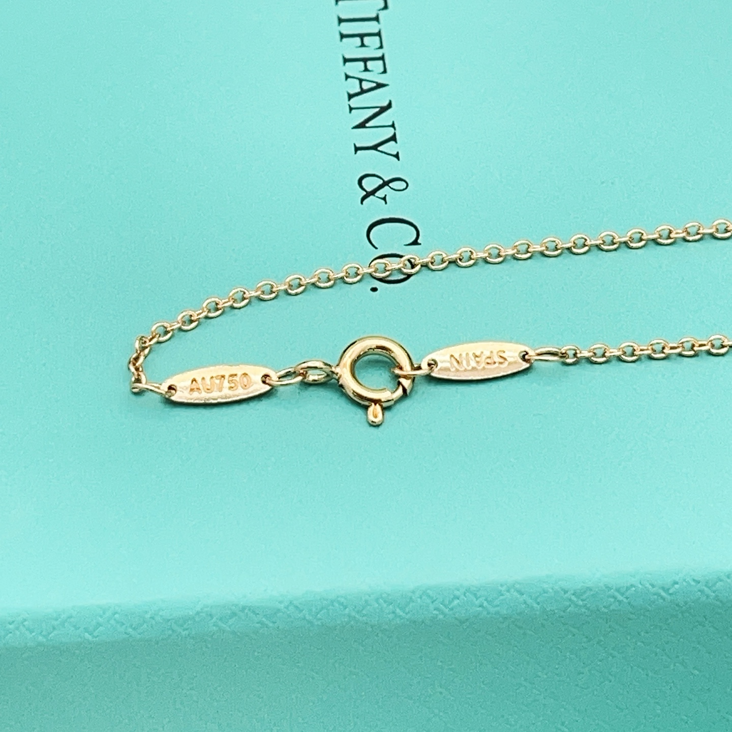 Tiffany Co Tiffany Keys Crown Key Pendant necklace 18k rose gold with clear diamond accents 18 inches