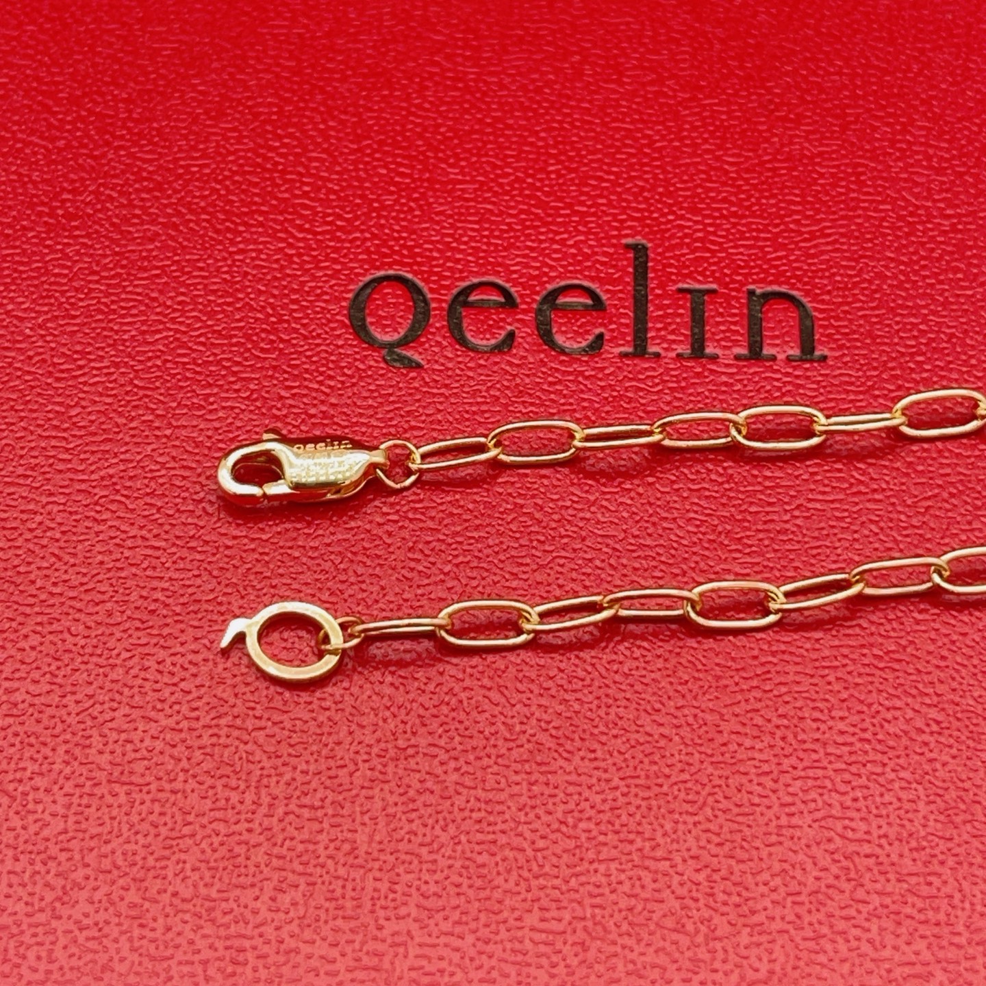 Qeelin Yu Yi necklace 18k rose gold white diamond iridescent mother-of-pearl 42cm