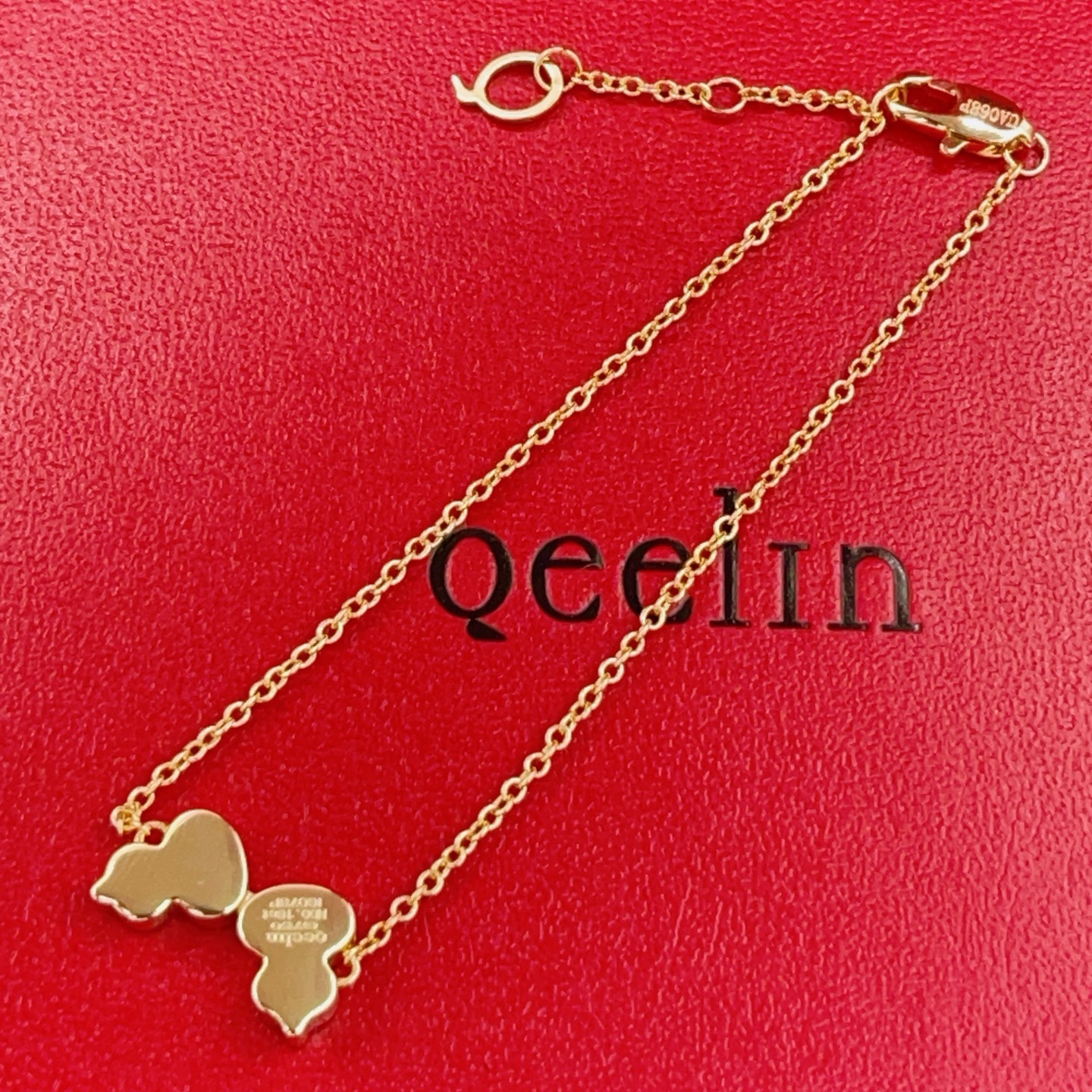 Qeelin Wulu bracelet 18k rose gold with red carnelian 16-19cm adjustable