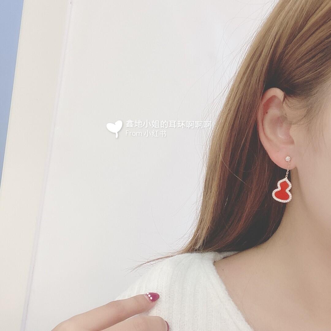 Qeelin Wulu earrings silver-toned metal with diamond pave available with red carnelian black onyx or white mother-of-pearl inlay 3cm drop length