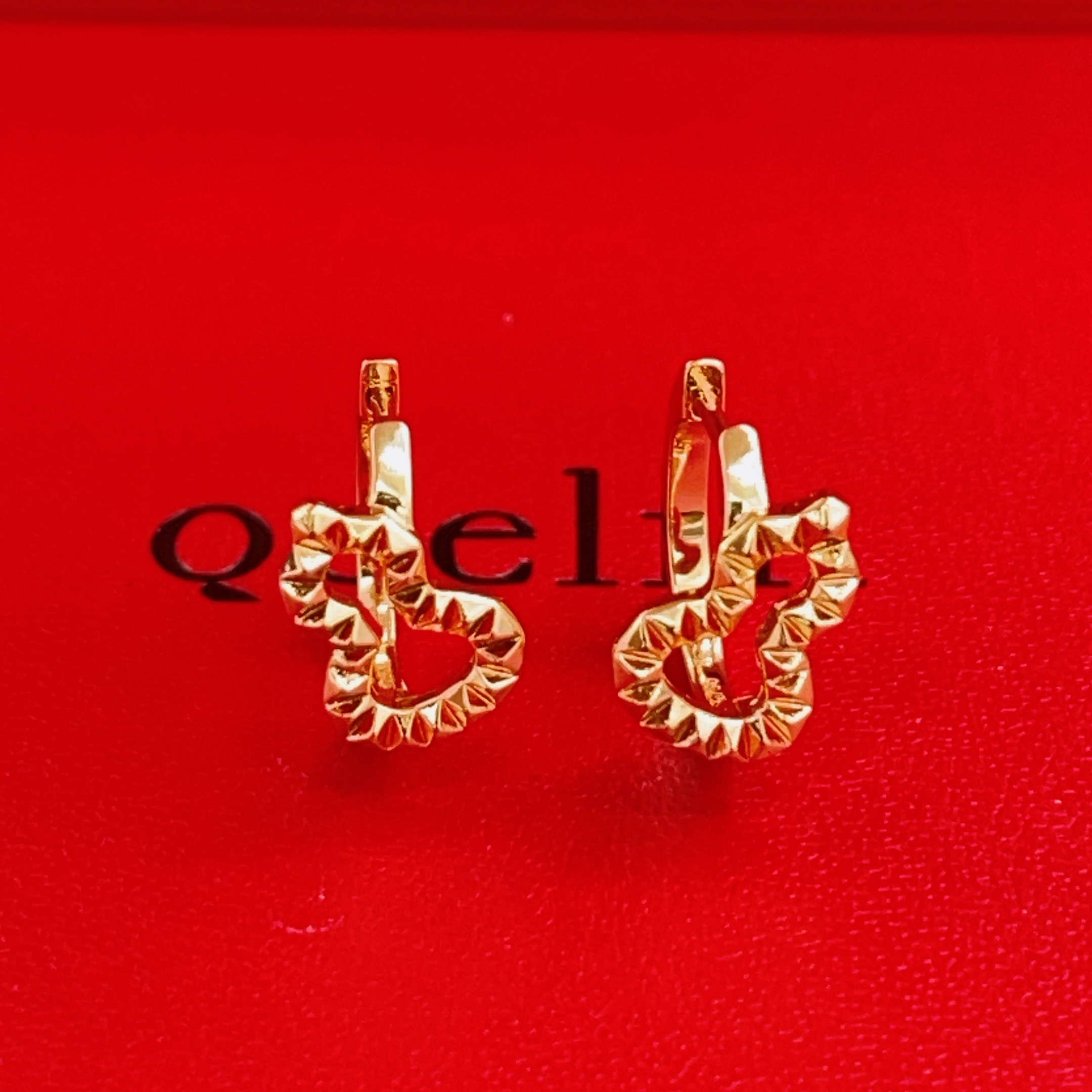 Qeelin Wulu earrings 18k rose gold 10mm hoop diameter