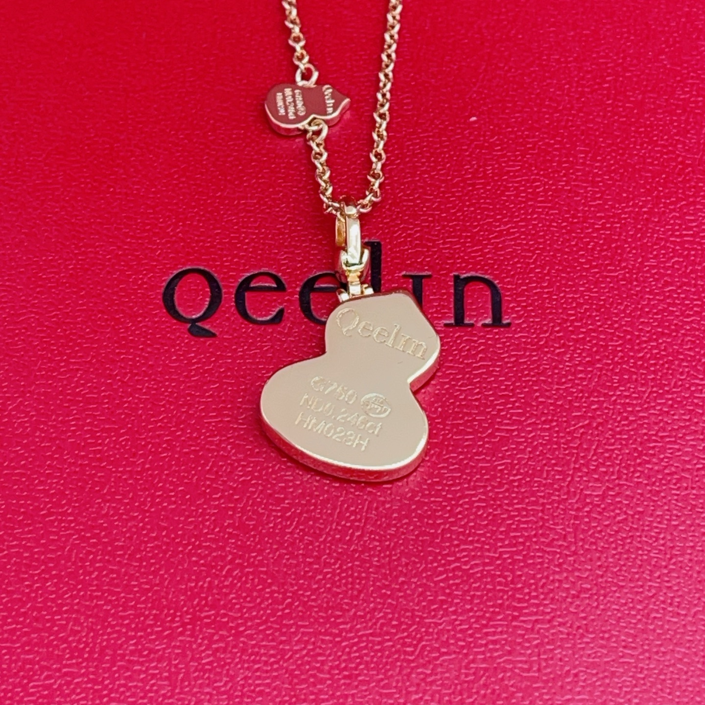 Qeelin Wulu necklace 18k rose gold gray mother-of-pearl diamond 42cm with 2cm extender
