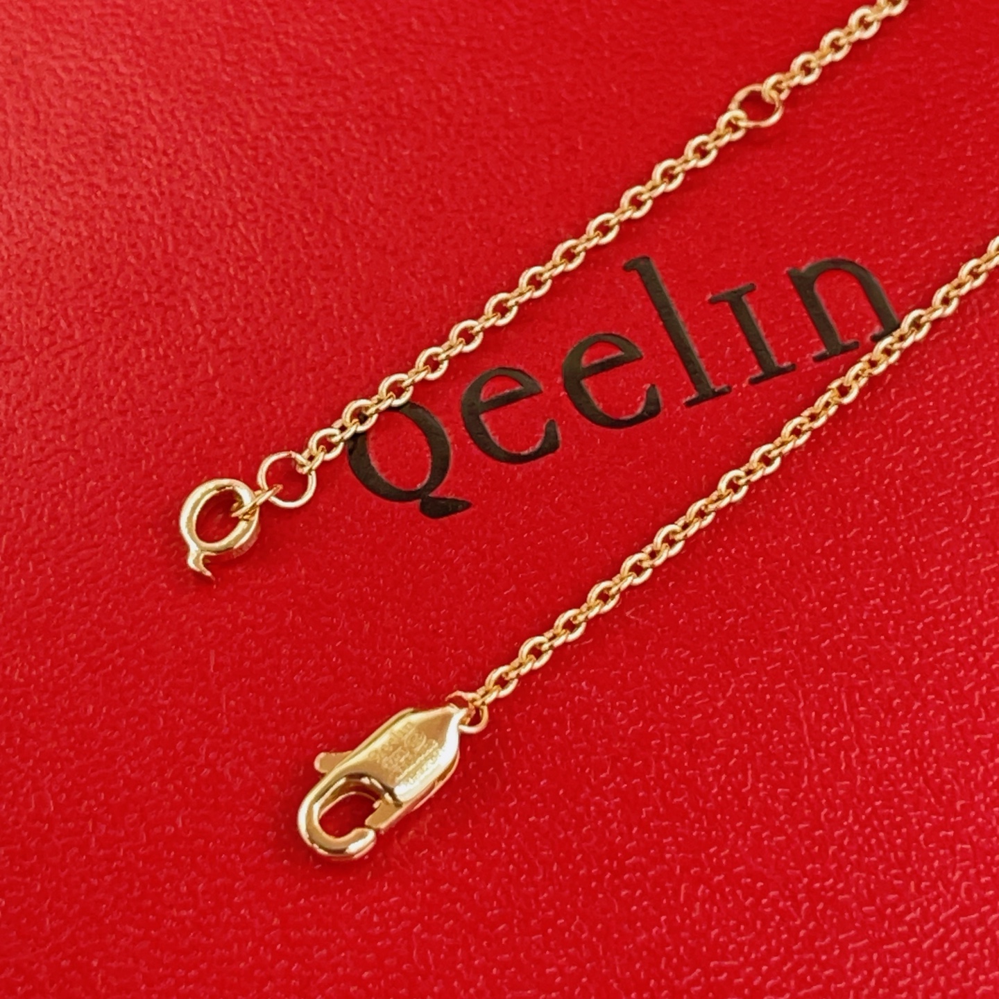 Qeelin Wulu necklace 18K rose gold clear diamond 42cm