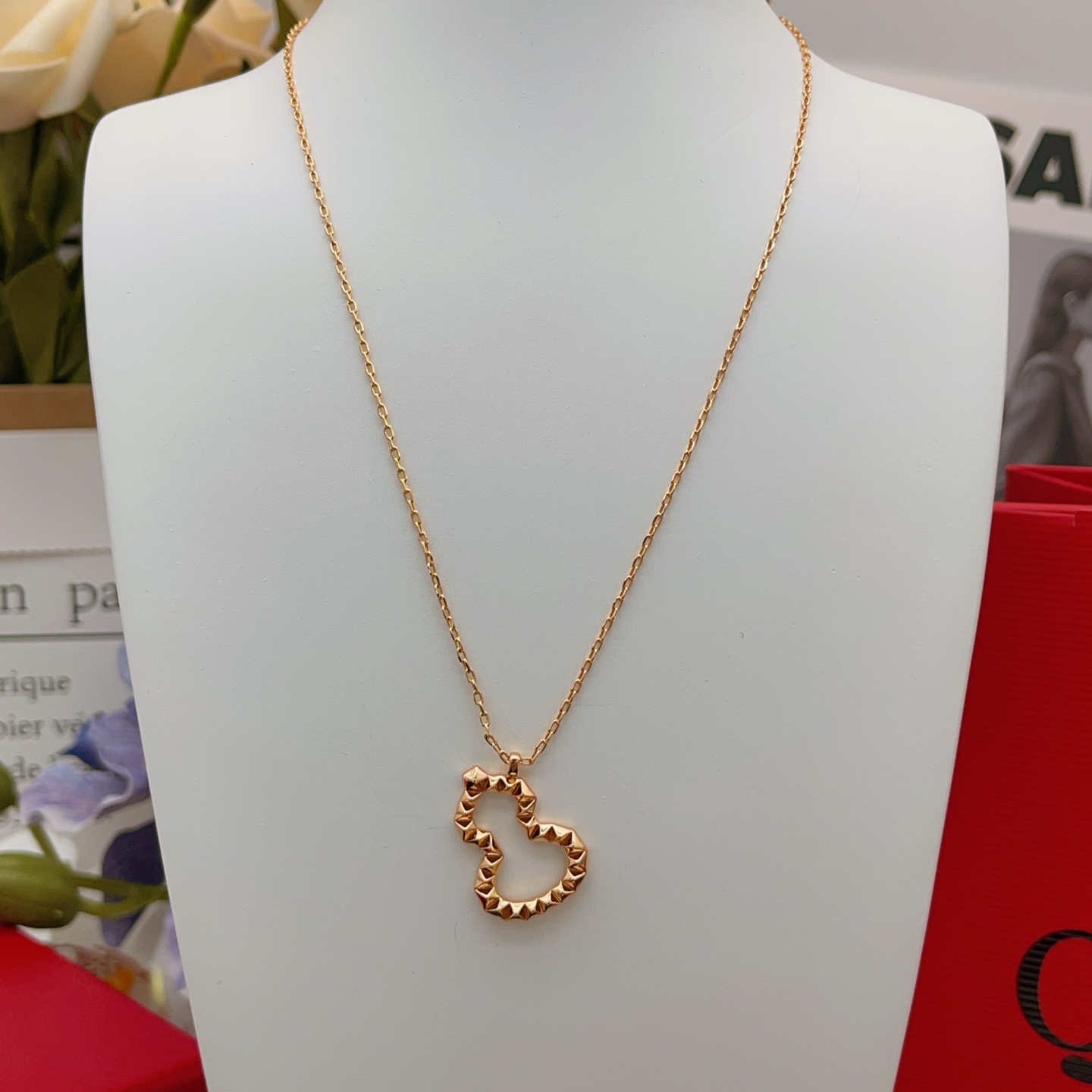 Qeelin Wulu necklace 18K rose gold no gemstones 45cm