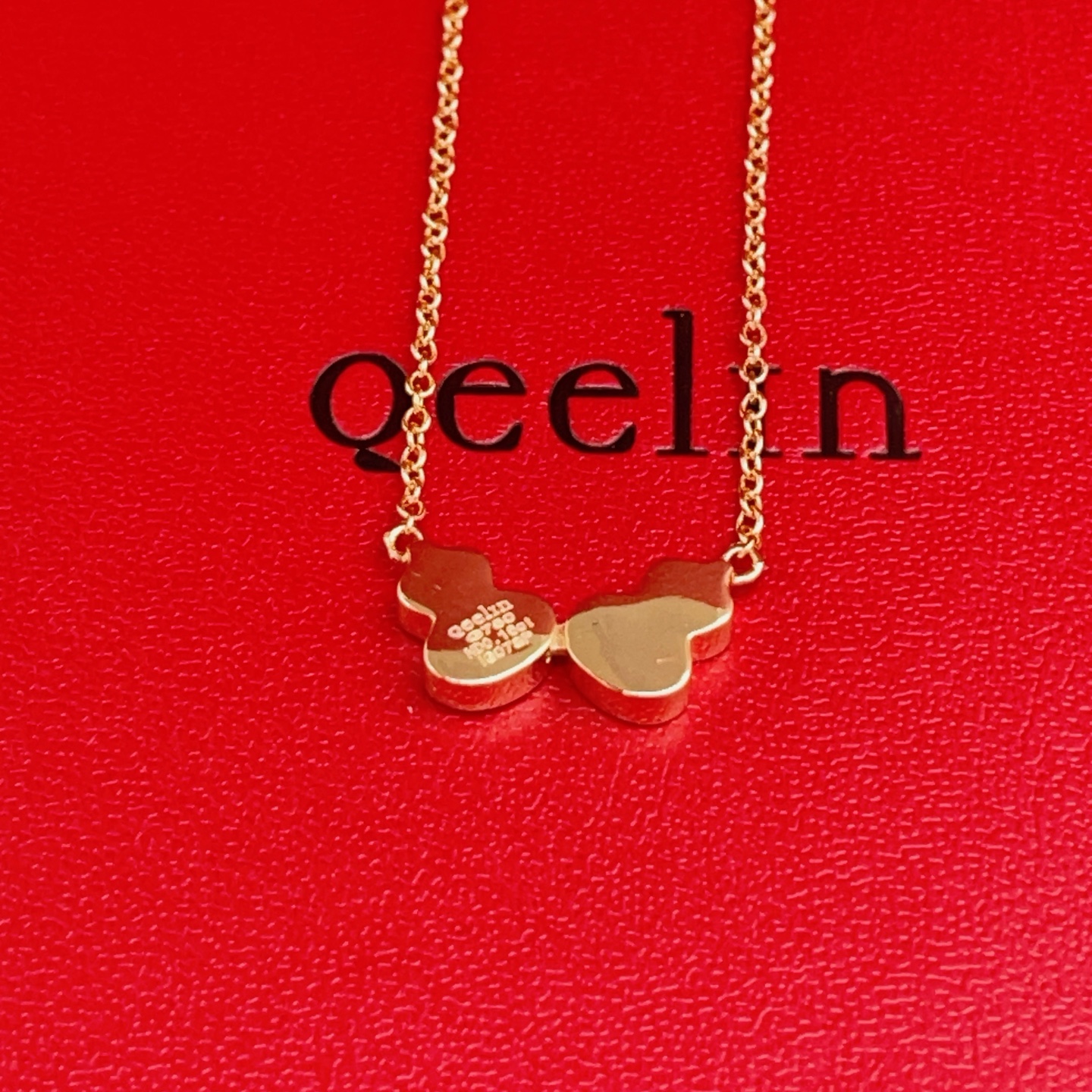 Qeelin Wulu necklace 18K rose gold clear diamond 42cm