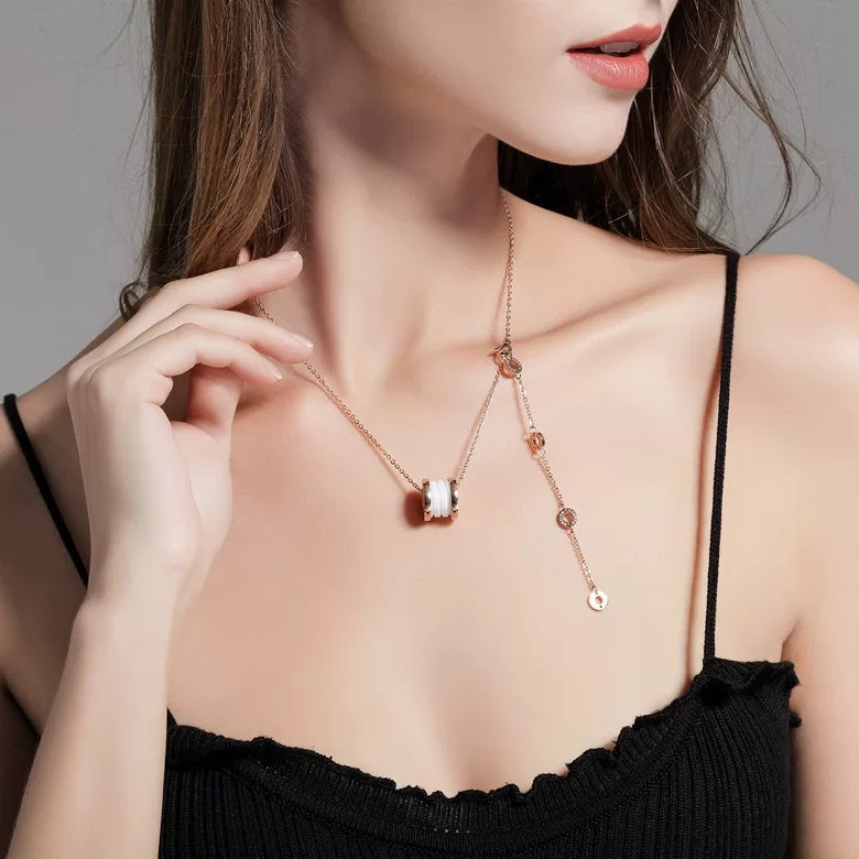 Bvlgari B zero1 necklace yellow gold with white ceramic 45cm with 5cm extender
