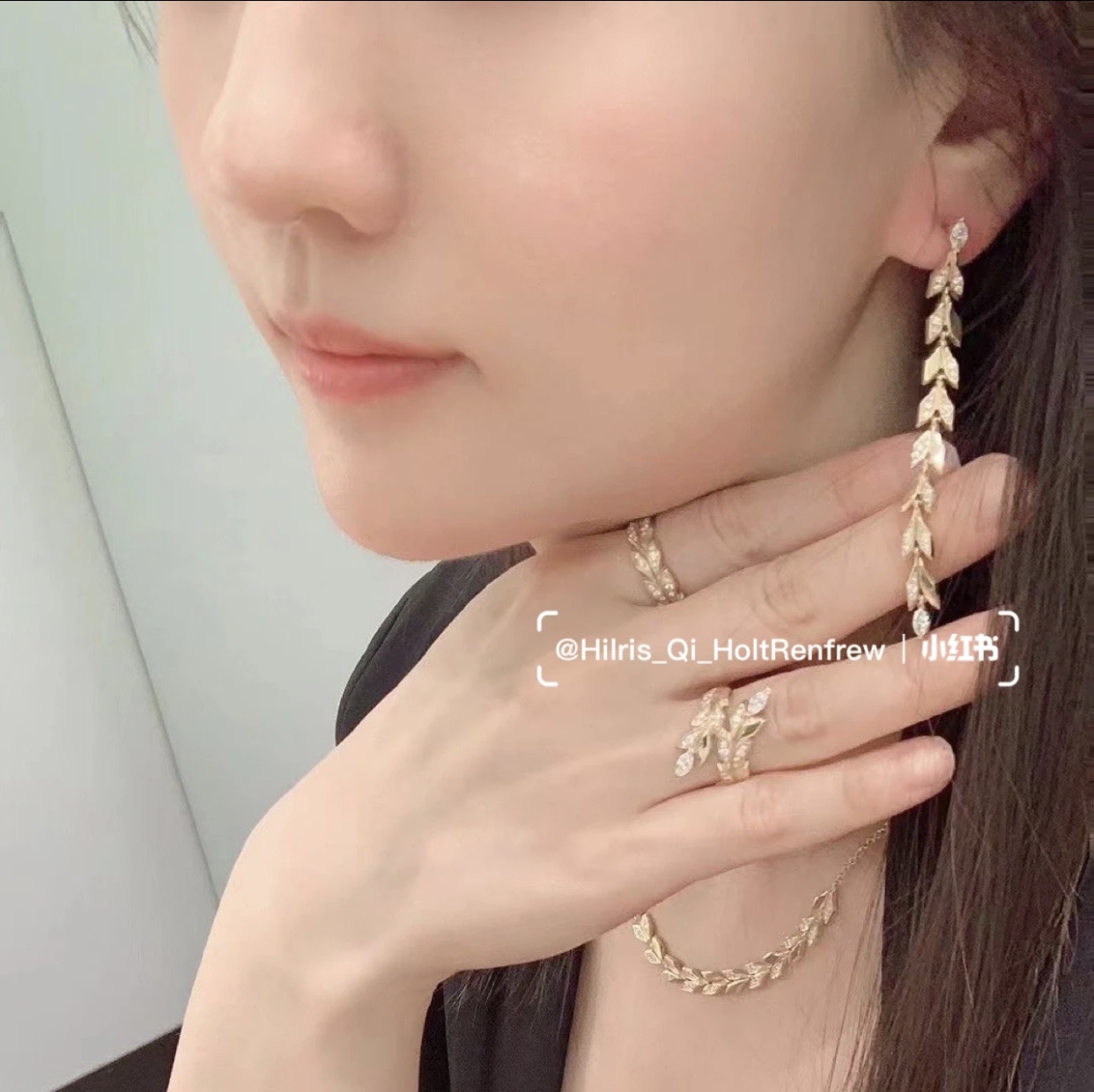 Tiffany Co Victoria Vine Drop Earrings earrings Sterling silver with clear diamond gemstones 6 5cm length