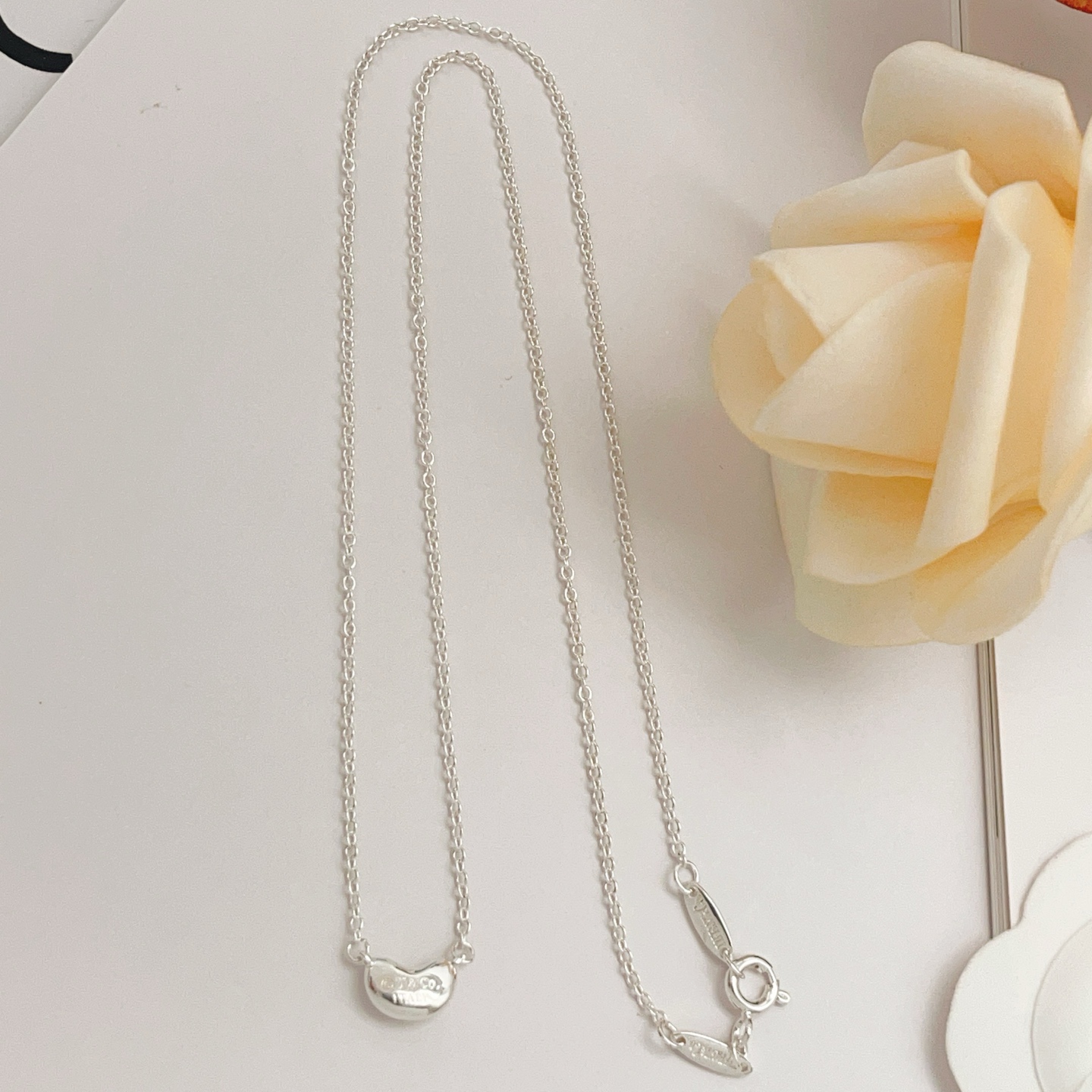 Tiffany Co Bean necklace Sterling silver no gemstones 40cm