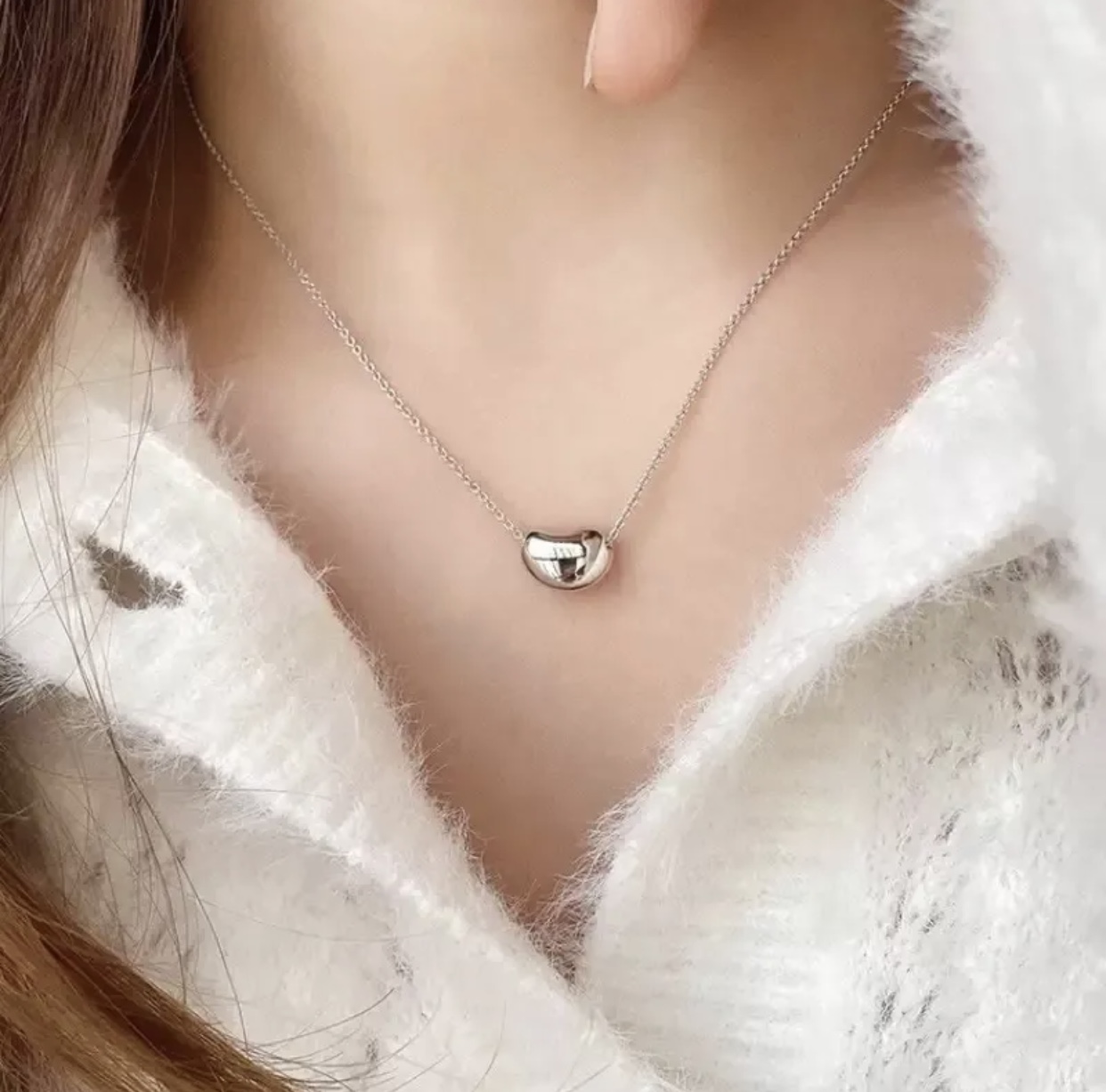 Tiffany Co Bean necklace Sterling silver no gemstones 40cm