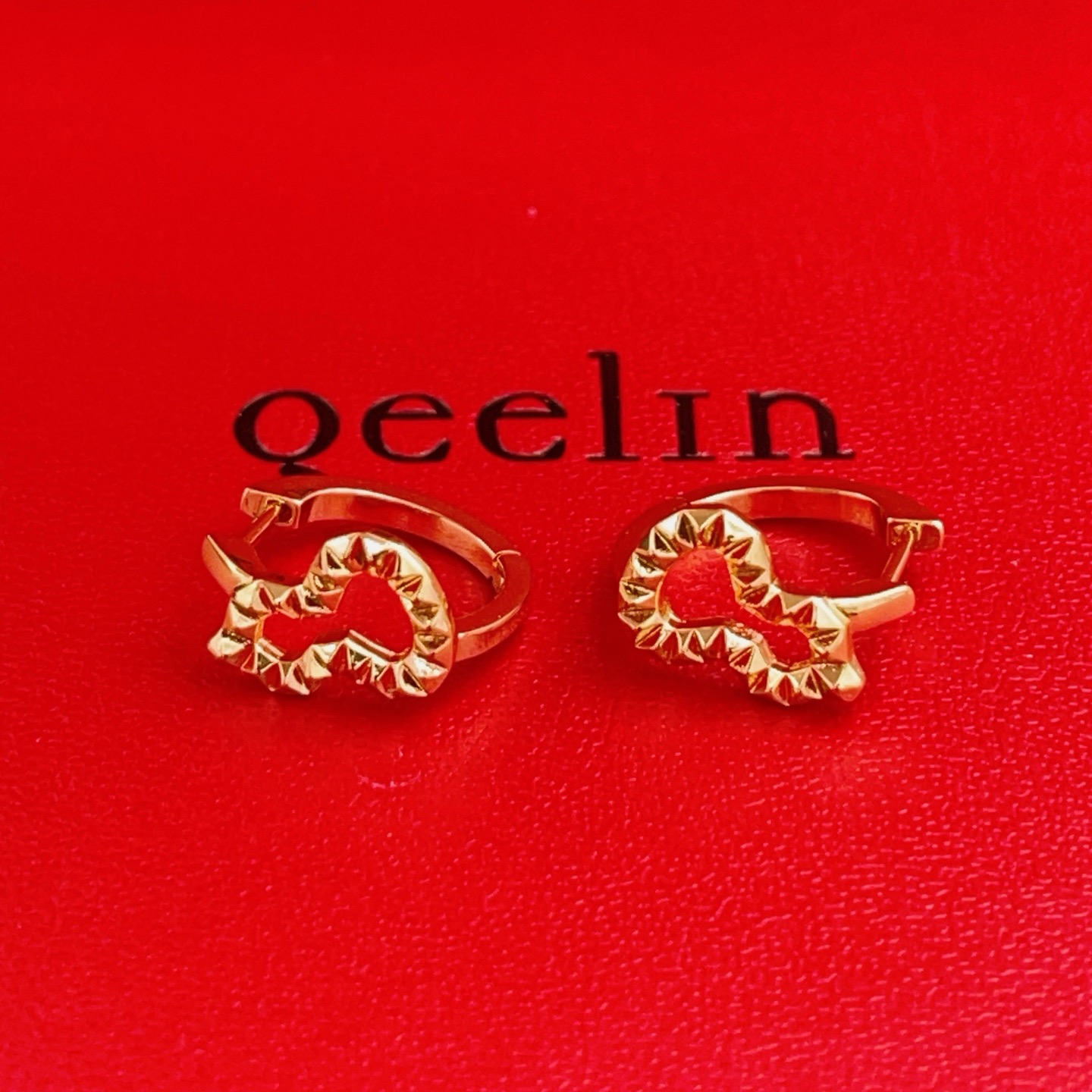 Qeelin Wulu earrings 18K rose gold plated sterling silver no gemstones 10mm hoop diameter