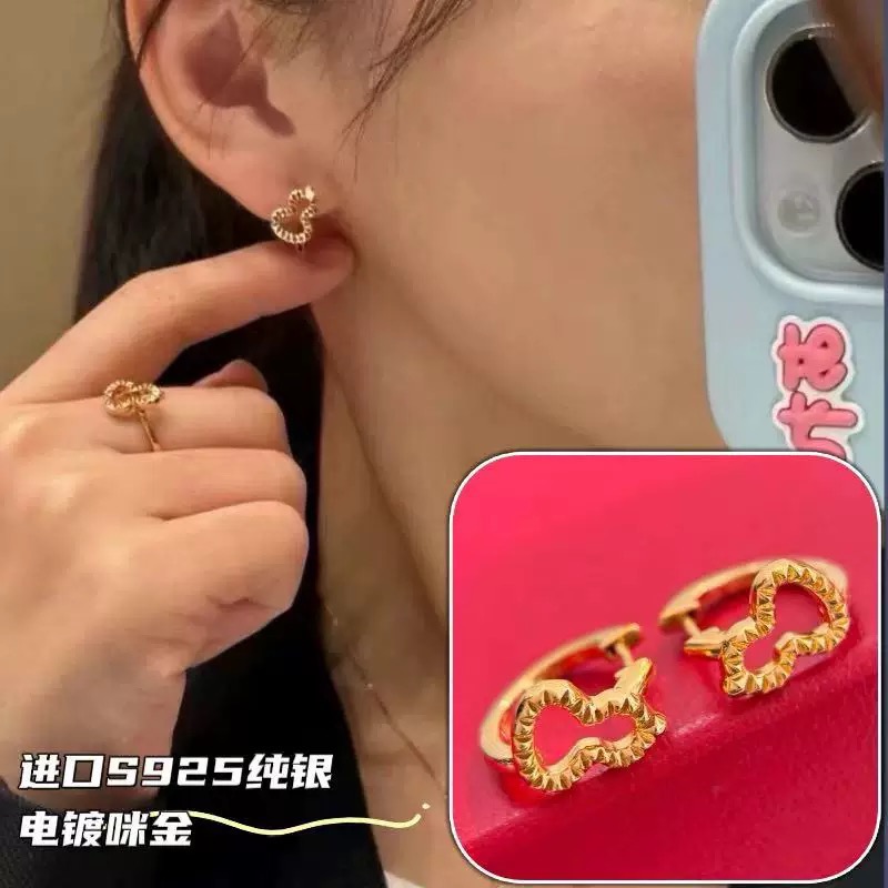Qeelin Wulu earrings 18K rose gold plated sterling silver no gemstones 10mm hoop diameter