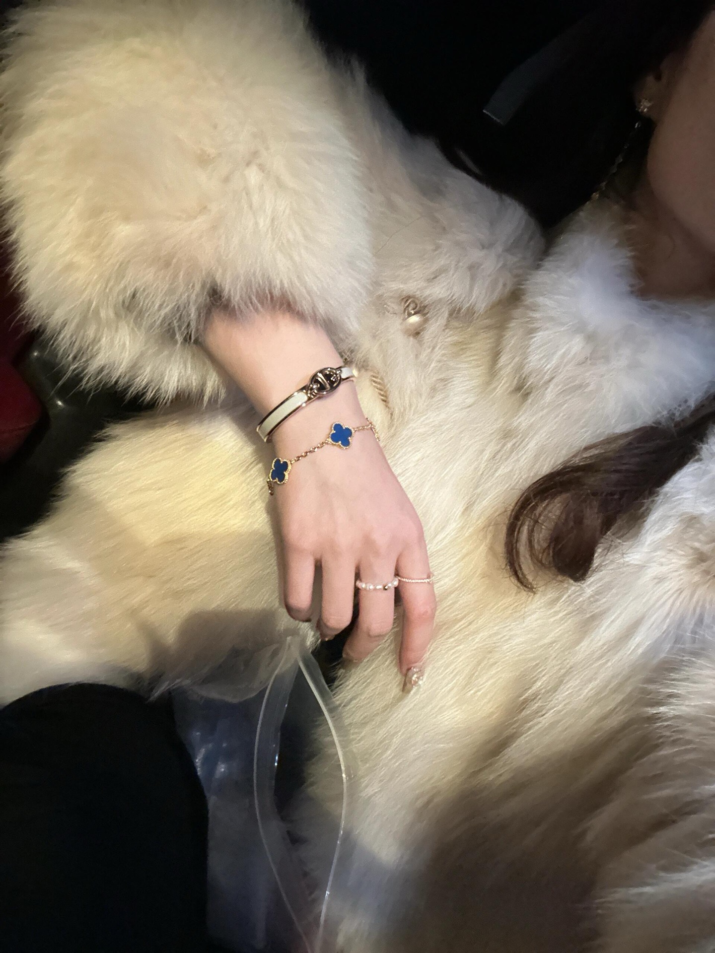 Van Cleef Arpels Alhambra bracelet yellow gold blue agate 17cm