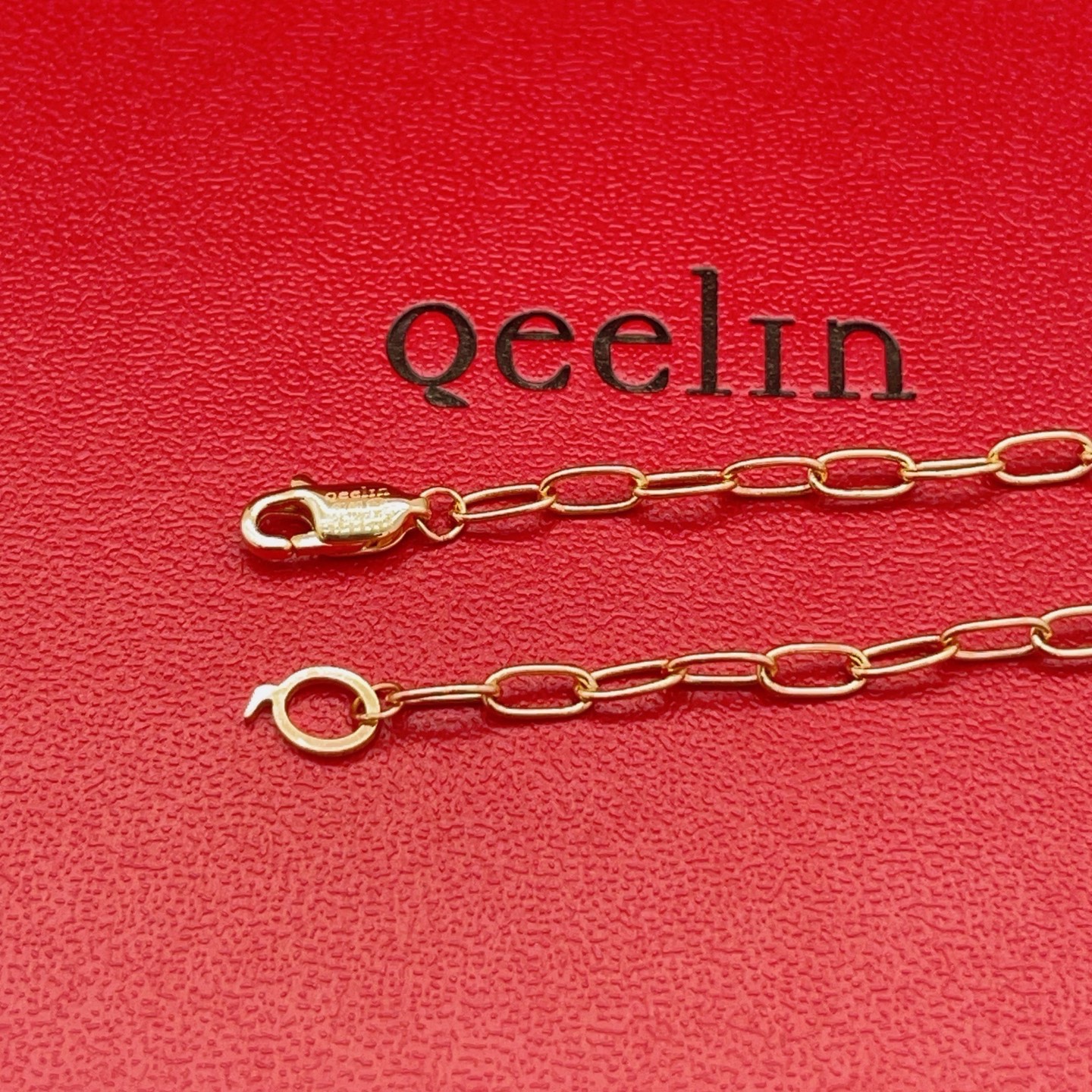 Qeelin Yu Yi necklace 18k rose gold red carnelian diamond 42cm
