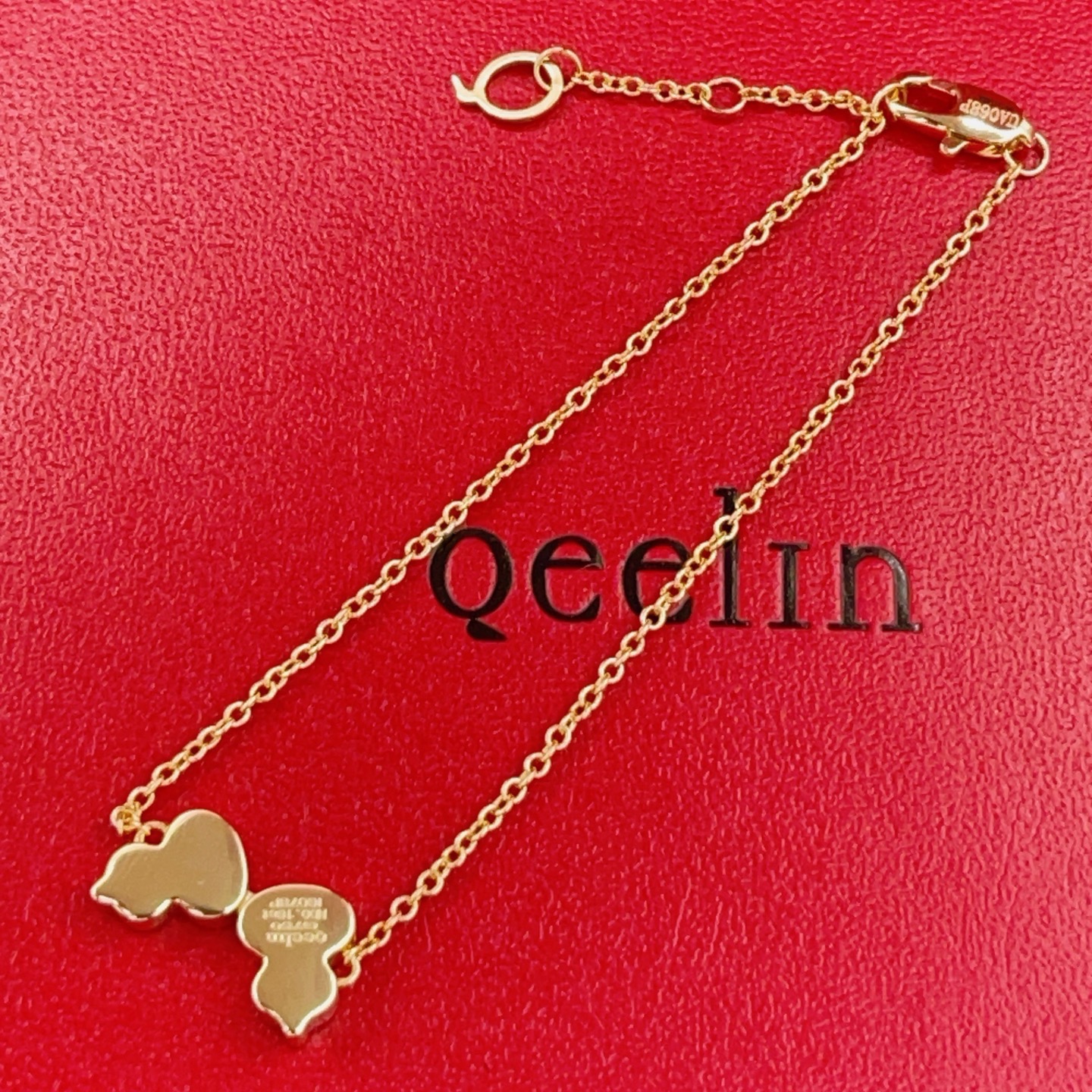 Qeelin Wulu bracelet 18K rose gold with red carnelian inlay 16-19cm adjustable