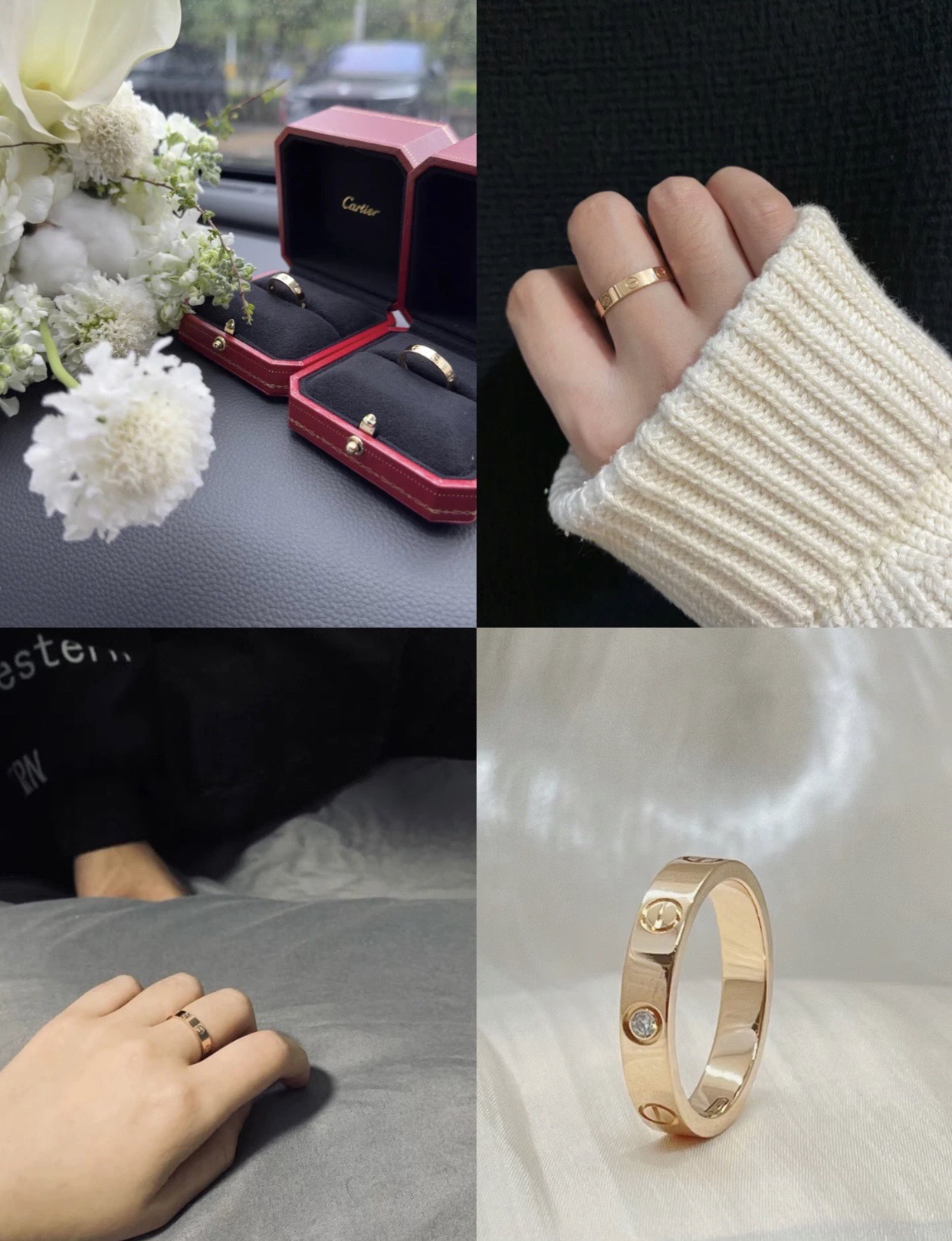 Cartier Love ring Rose gold clear diamond No 6
