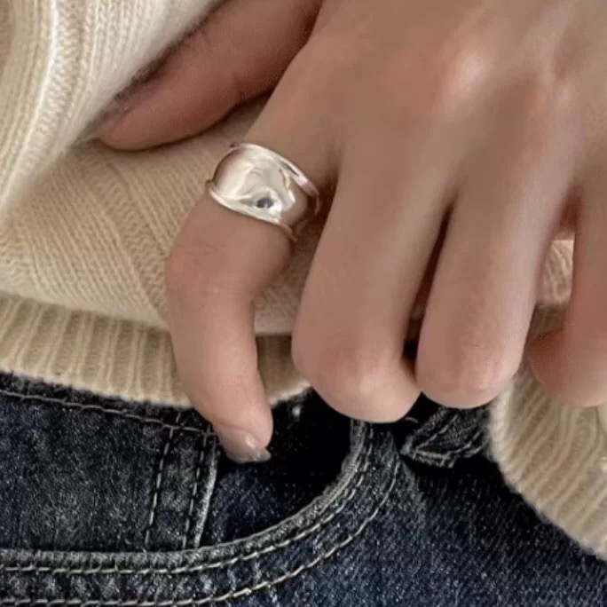 Tiffany Co Elsa Peretti Bone Cuff Ring ring polished sterling silver no accent stones adjustable open band
