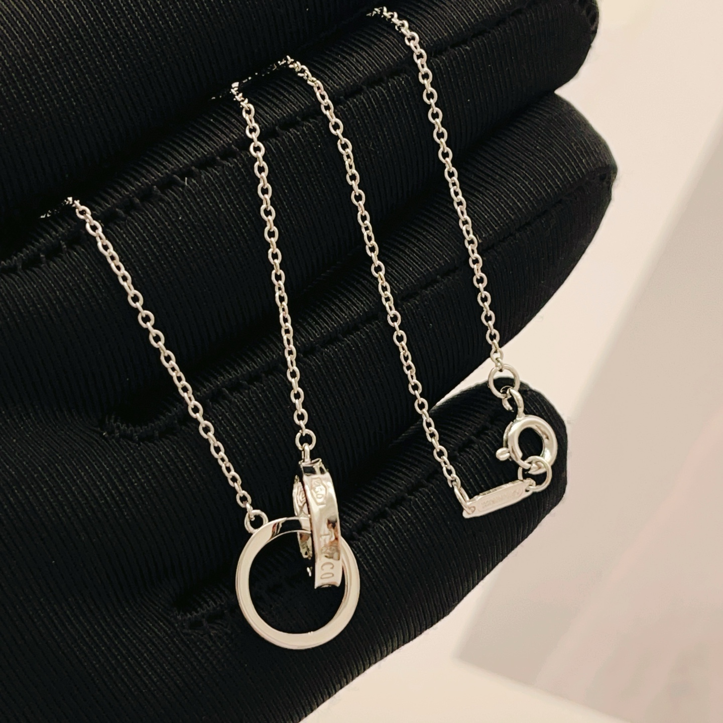 Tiffany Co 1837 Interlocking Circles necklace sterling silver 16 inches