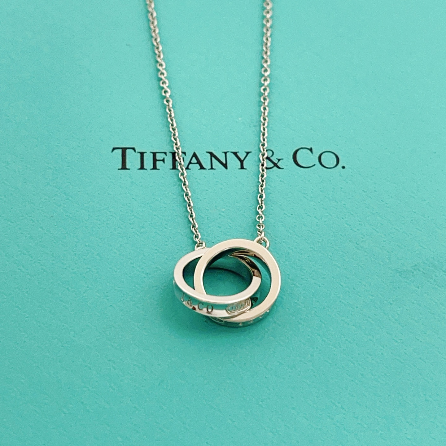 Tiffany Co 1837 Interlocking Circles necklace sterling silver 16 inches