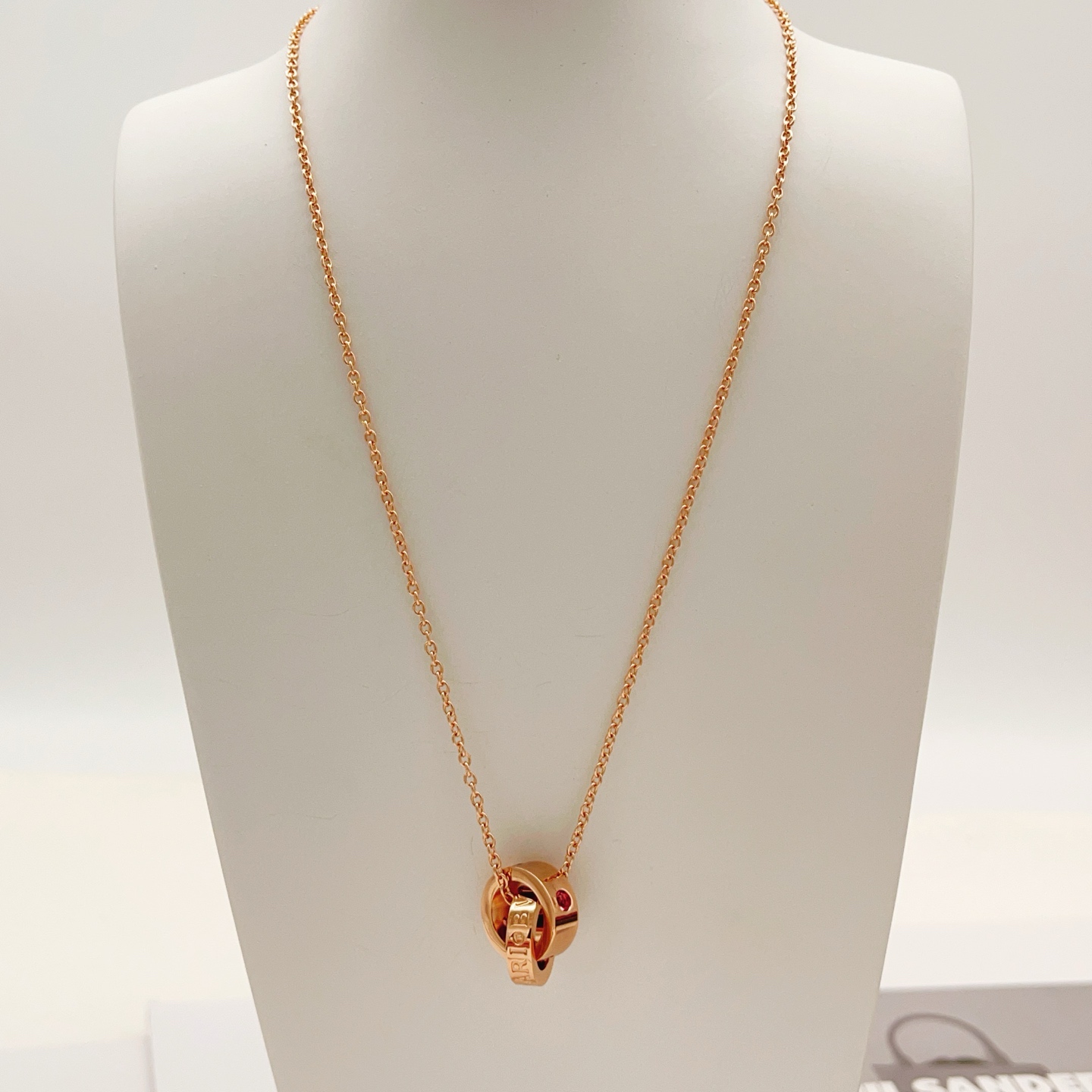 Bvlgari B zero1 necklace rose gold with amethyst and pink tourmaline accents 40-45cm adjustable
