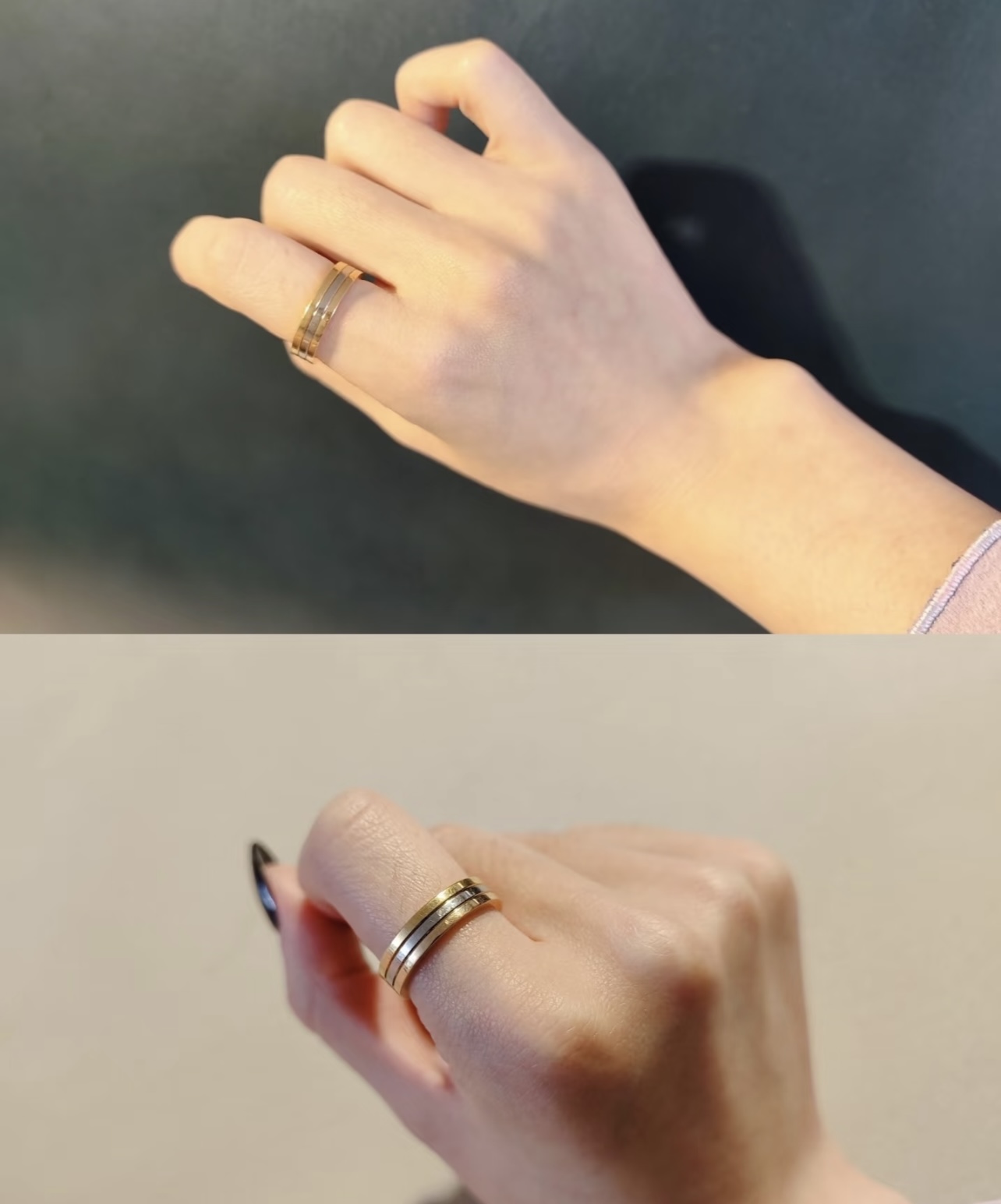 Cartier Vendome Louis Cartier ring 18k yellow gold 18k rose gold 18k white gold No 7