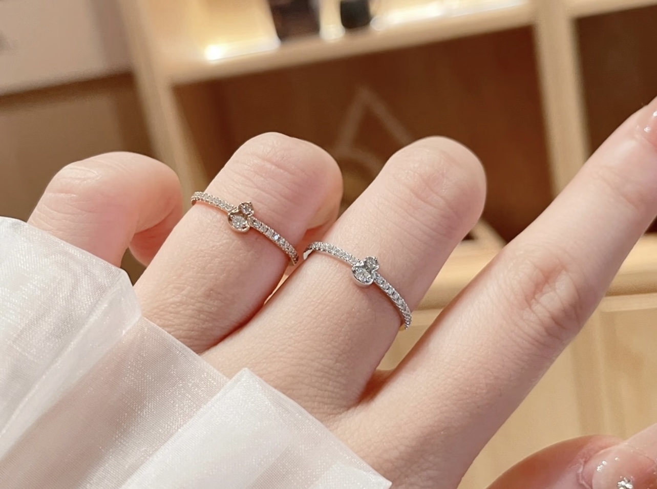Qeelin Wulu ring 18K rose gold clear diamond US 6