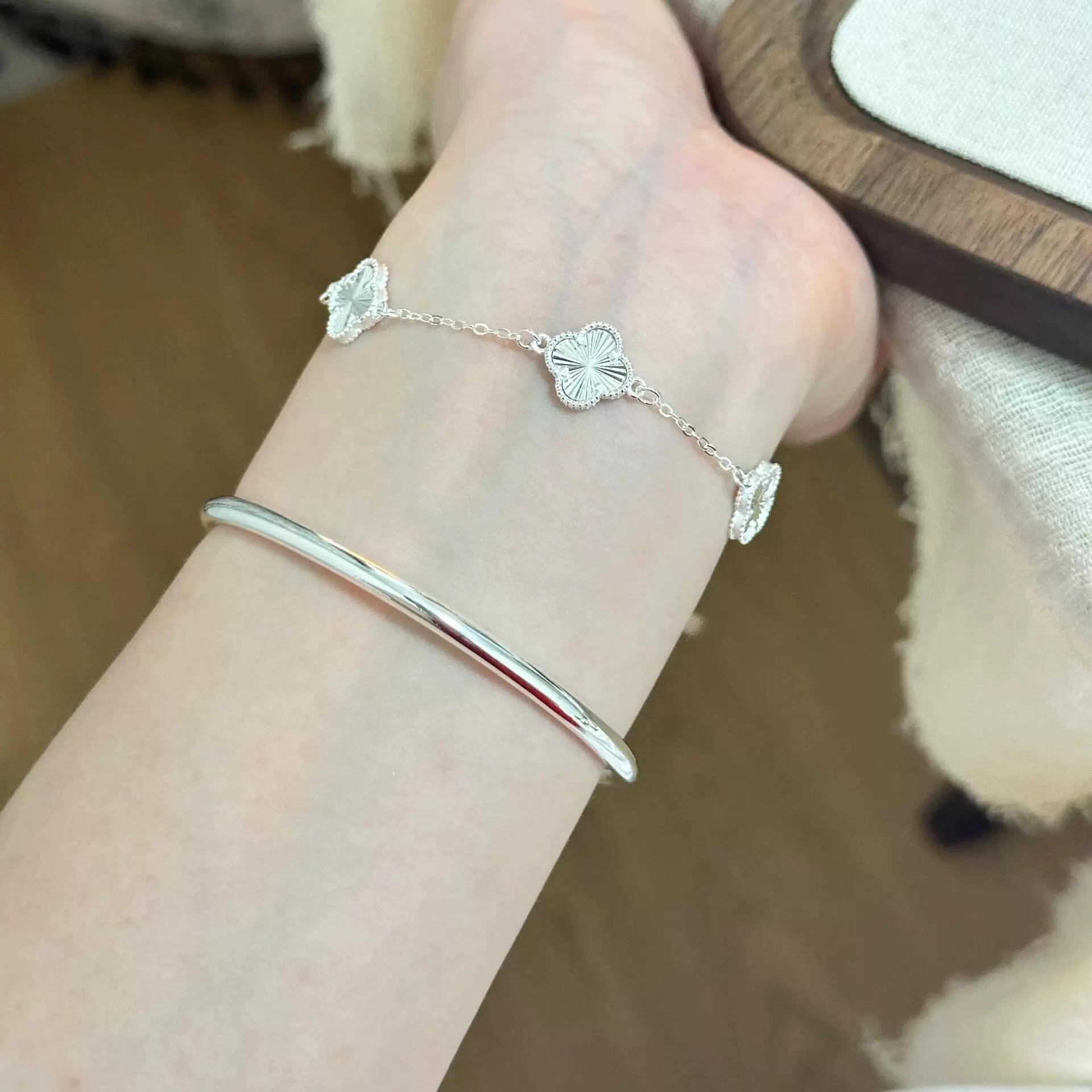 Pulsera Van Cleef Arpels Alhambra Oro amarillo Plata Oro rosa 19cm