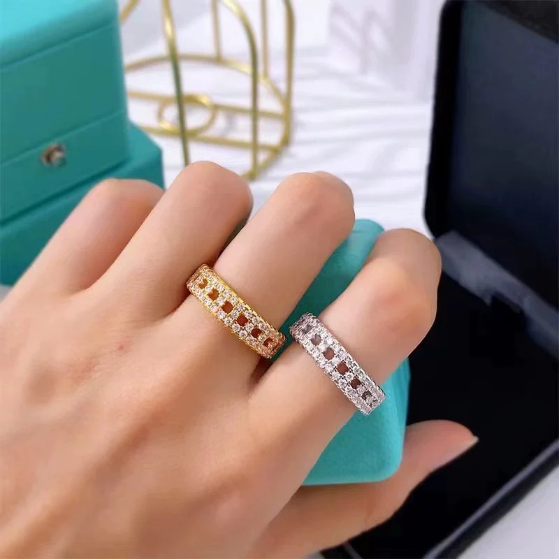 Tiffany Co Tiffany Novo Full Eternity Band Ring ring Platinum metal with clear diamond stones 7