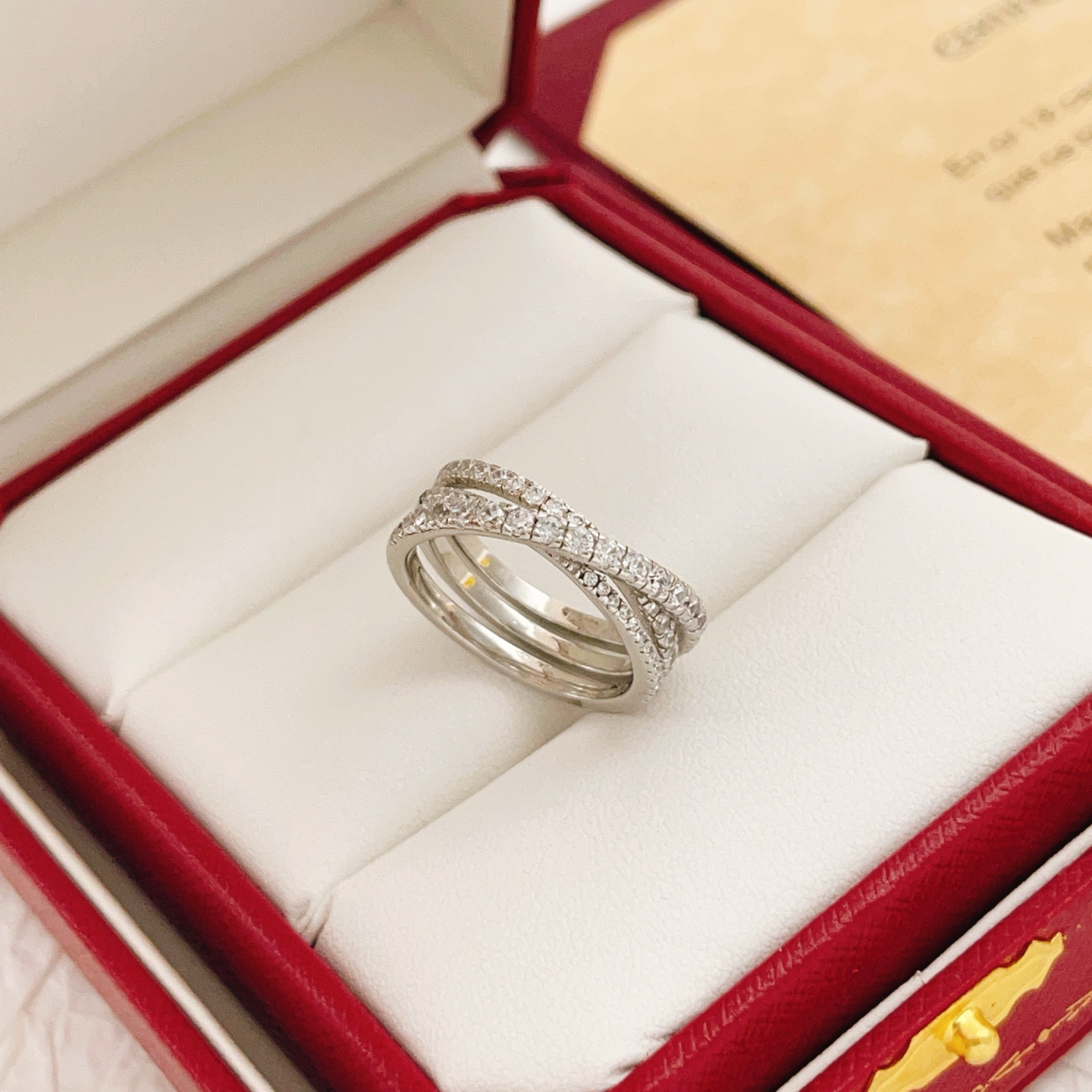 Cartier Etincelle de Cartier ring 18k white gold clear diamond No 7