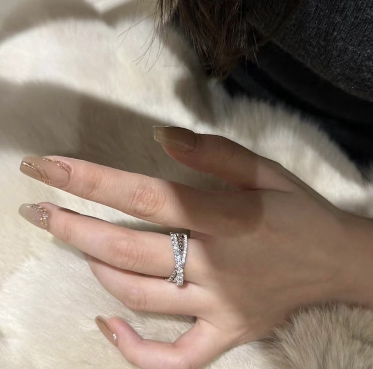 Cartier Etincelle de Cartier ring 18k white gold clear diamond No 7