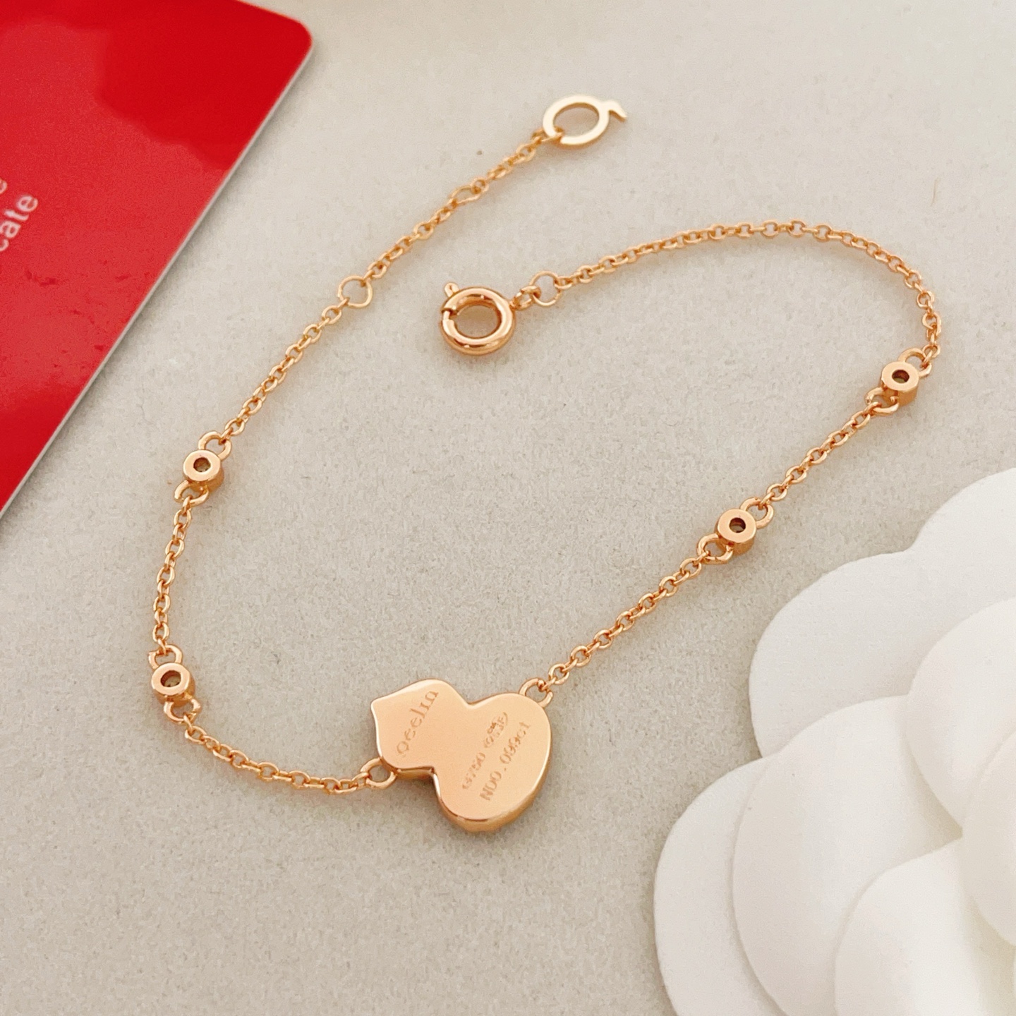 Qeelin Wulu bracelet 18K rose gold red agate diamond 16-19cm adjustable