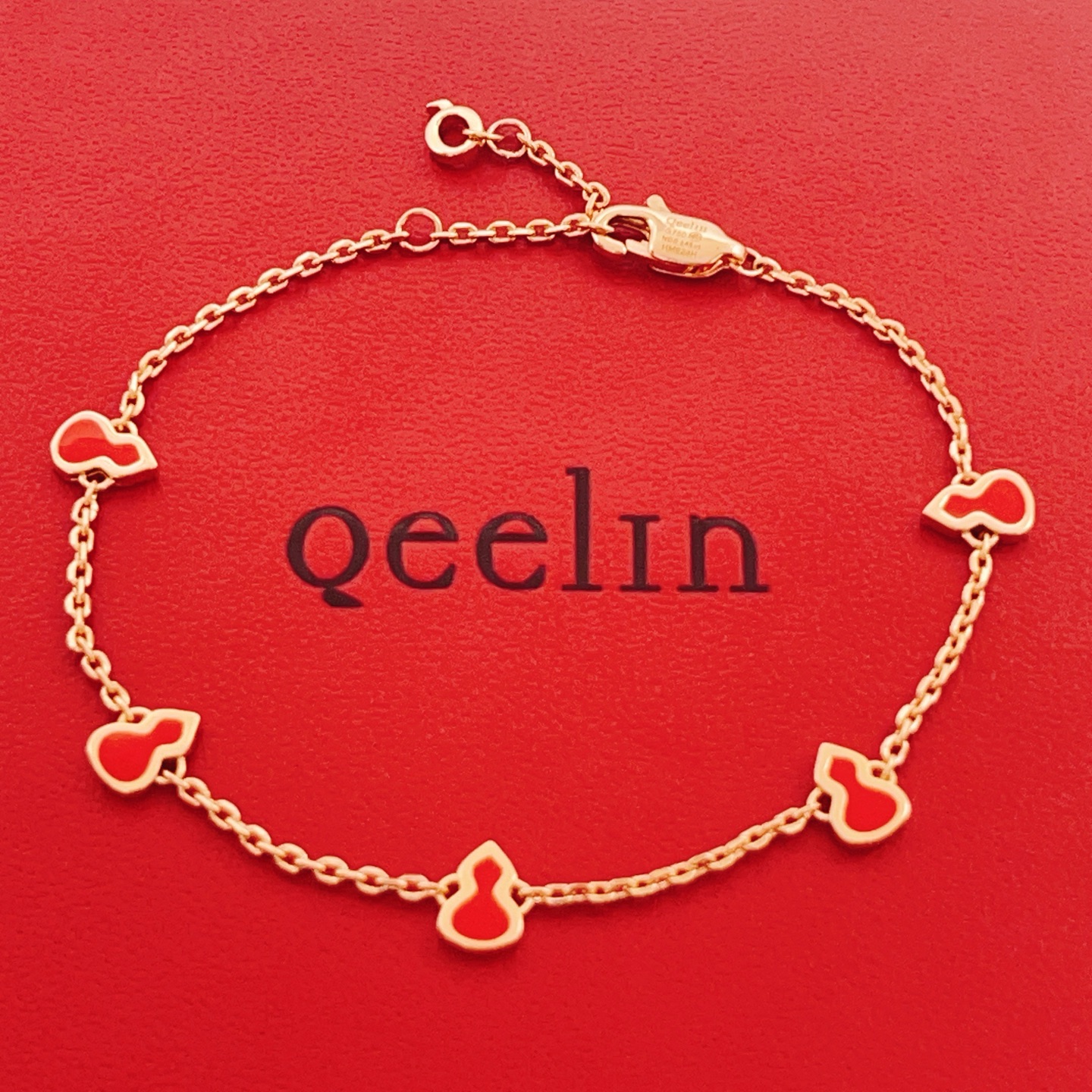Qeelin Wulu bracelet Rose gold with red enamel 17cm