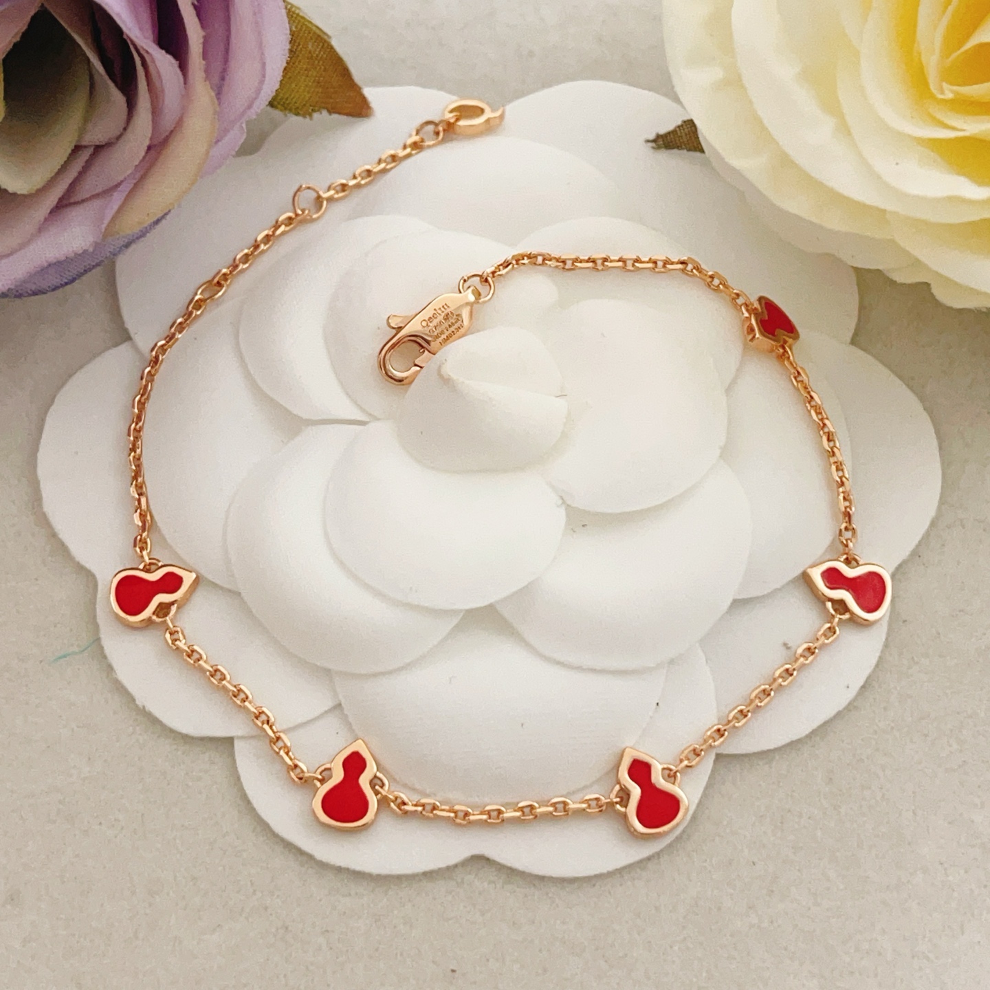 Qeelin Wulu bracelet Rose gold with red enamel 17cm