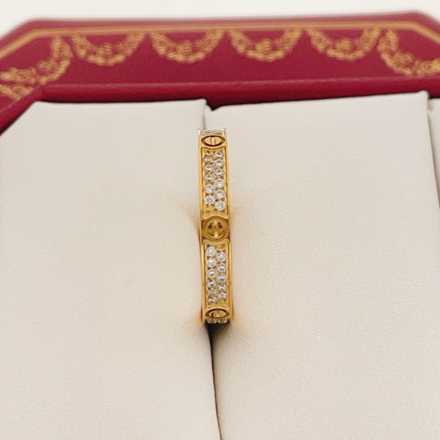 Cartier Love ring 18k yellow gold clear diamond No 7