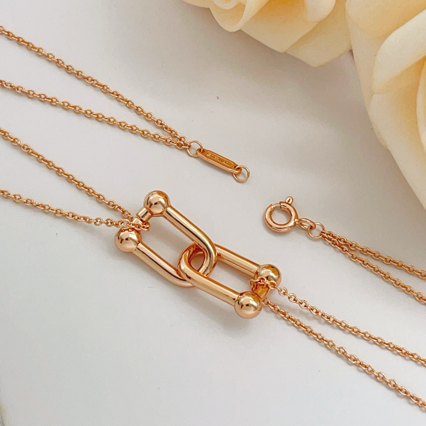 Tiffany Co Tiffany HardWear necklace 18K rose gold no gemstones 45cm