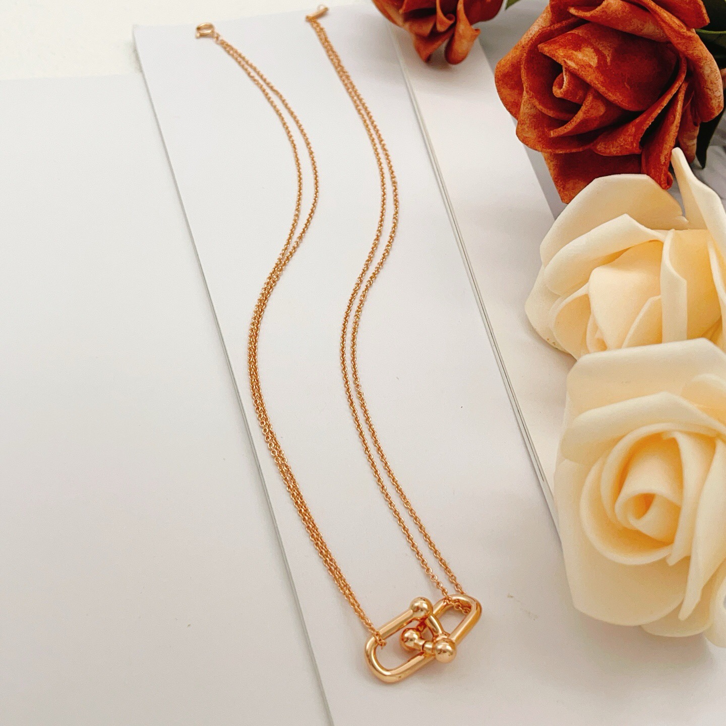 Tiffany Co Tiffany HardWear necklace 18K rose gold no gemstones 45cm