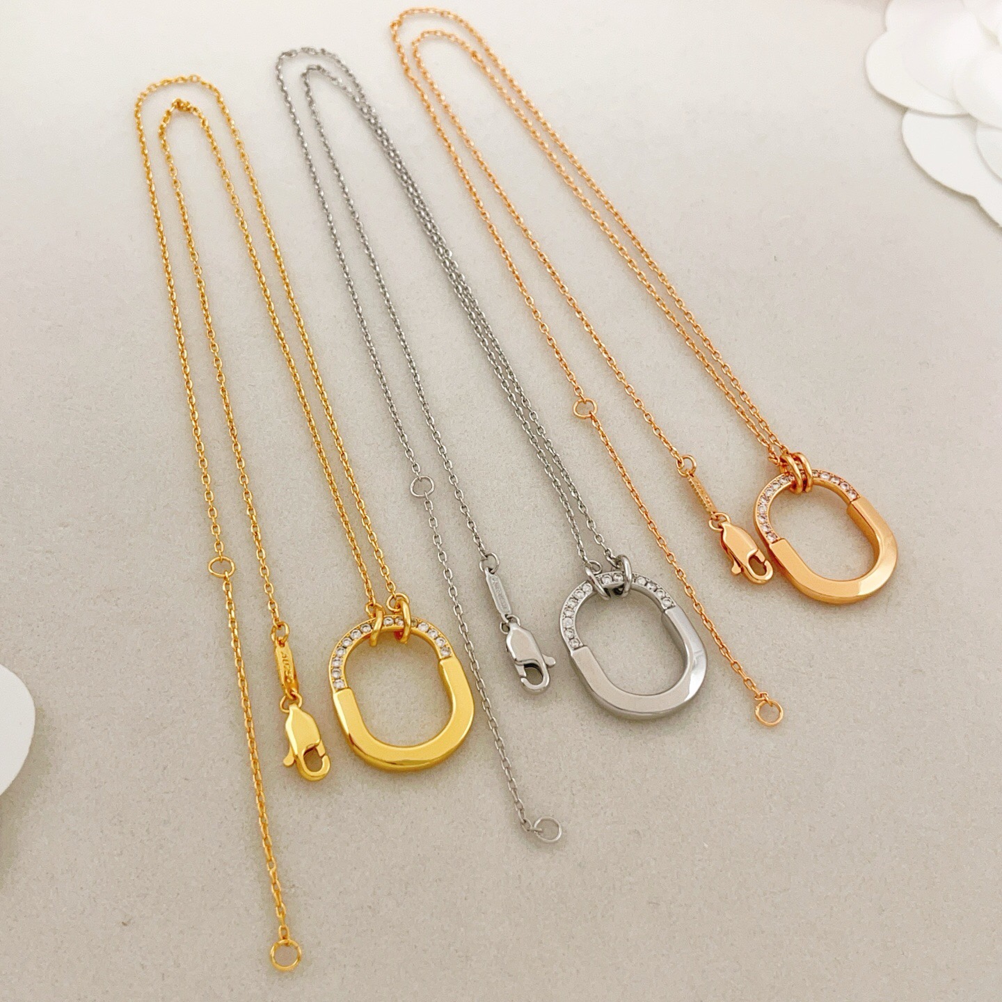 Tiffany Co Tiffany Lock necklace 18k yellow gold with clear diamond accents 18 inches