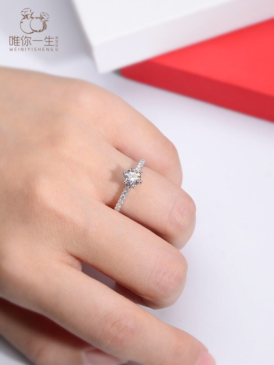 Tiffany Tiffany Setting ring platinum silver with clear diamonds 6