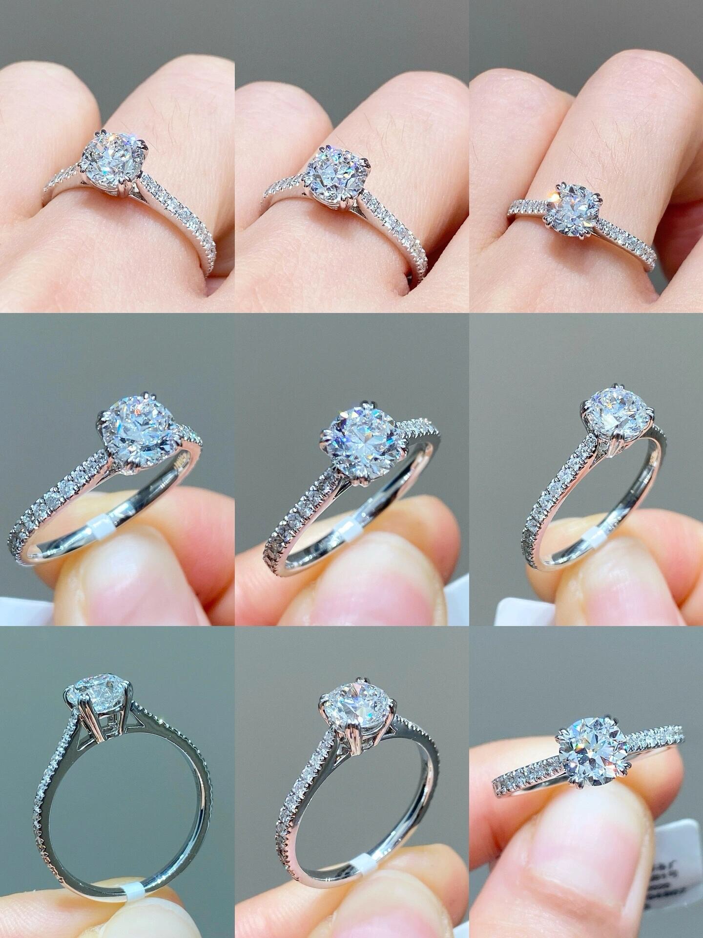 Tiffany Tiffany Setting ring platinum silver with clear diamonds 6