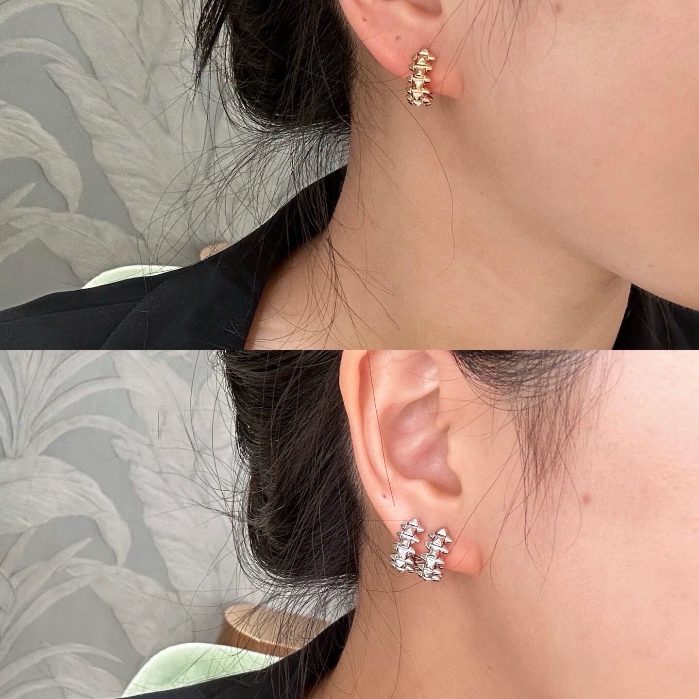 Boucles d'oreilles Cartier Clash de Cartier métal argenté diamètre de l'anneau 12 mm