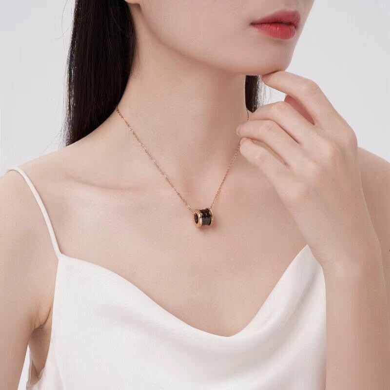 Bvlgari B zero1 necklace Rose gold with black ceramic 45cm