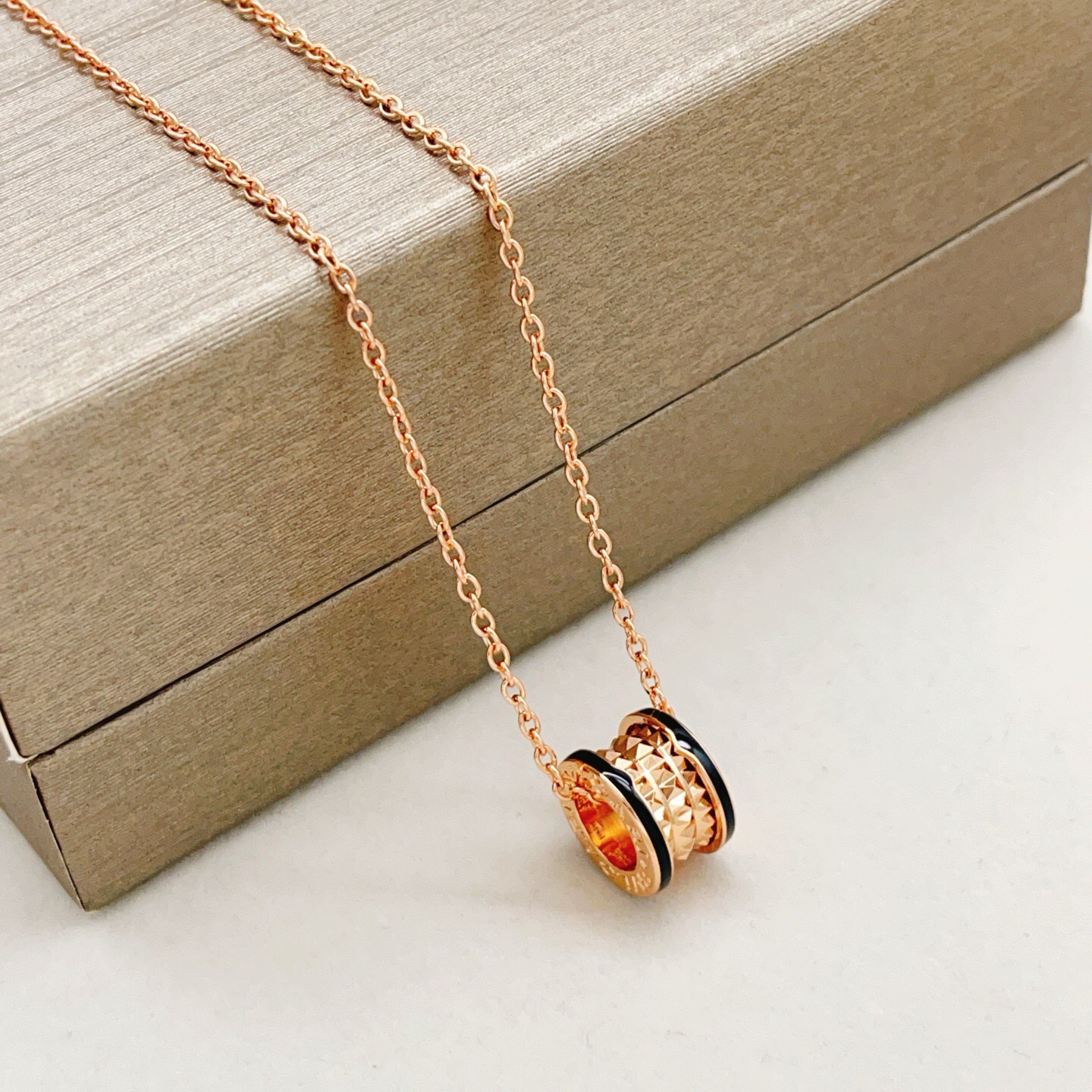 Bvlgari B zero1 Rock necklace Rose gold with black ceramic accents 45cm