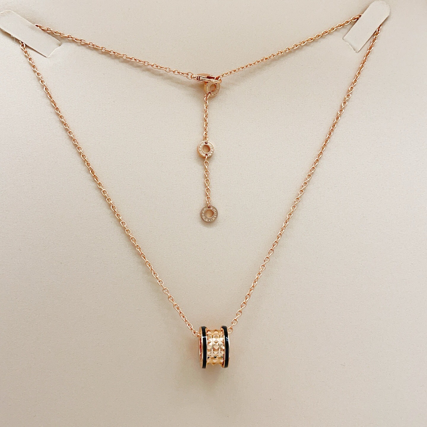 Bvlgari B zero1 Rock necklace Rose gold with black ceramic accents 45cm