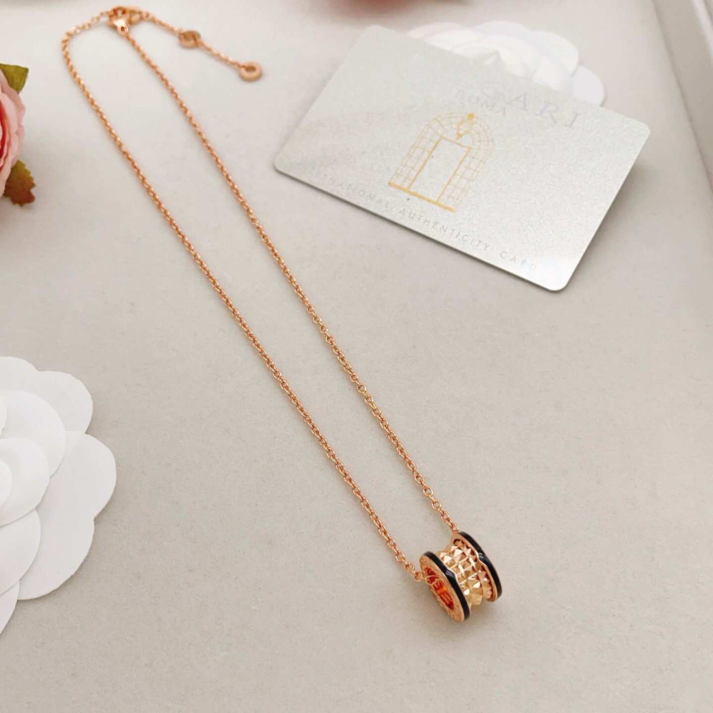 Bvlgari B zero1 Rock necklace Rose gold with black ceramic accents 45cm