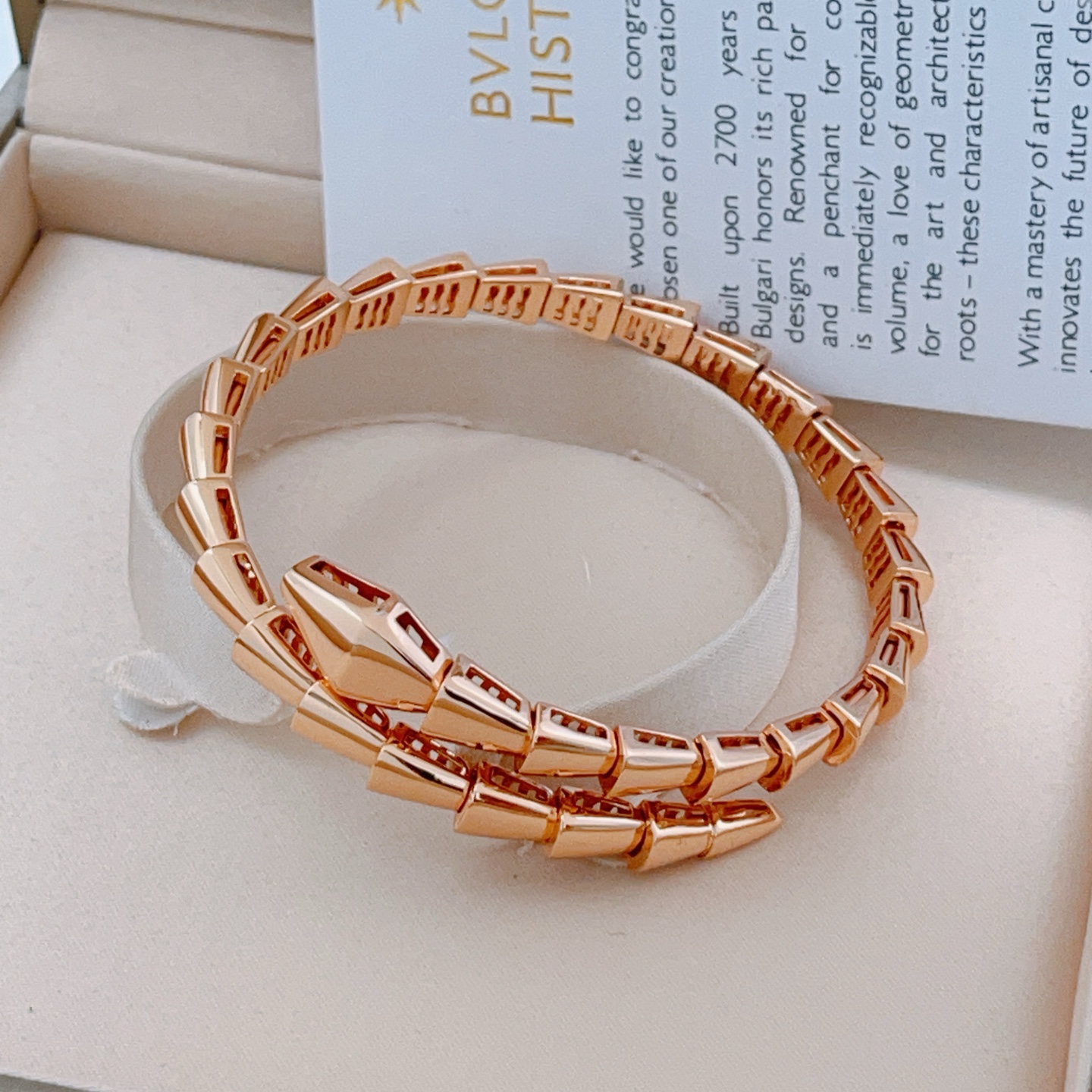 Bvlgari Serpenti Viper bracelet Rose gold no gemstones 17cm