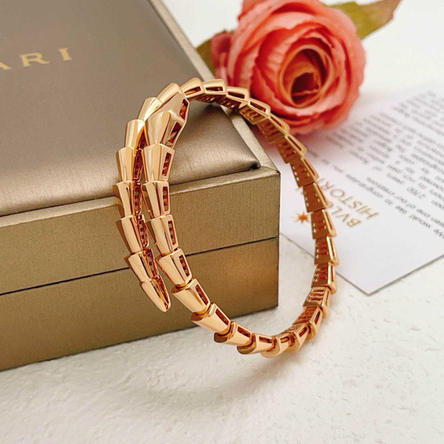 Bvlgari Serpenti Viper bracelet Rose gold no gemstones 17cm