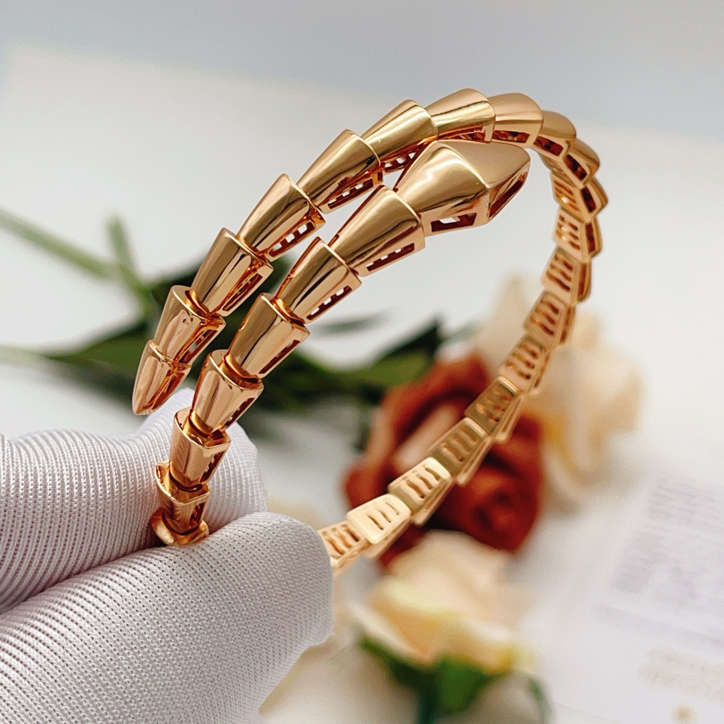 Bvlgari Serpenti Viper bracelet Rose gold no gemstones 17cm