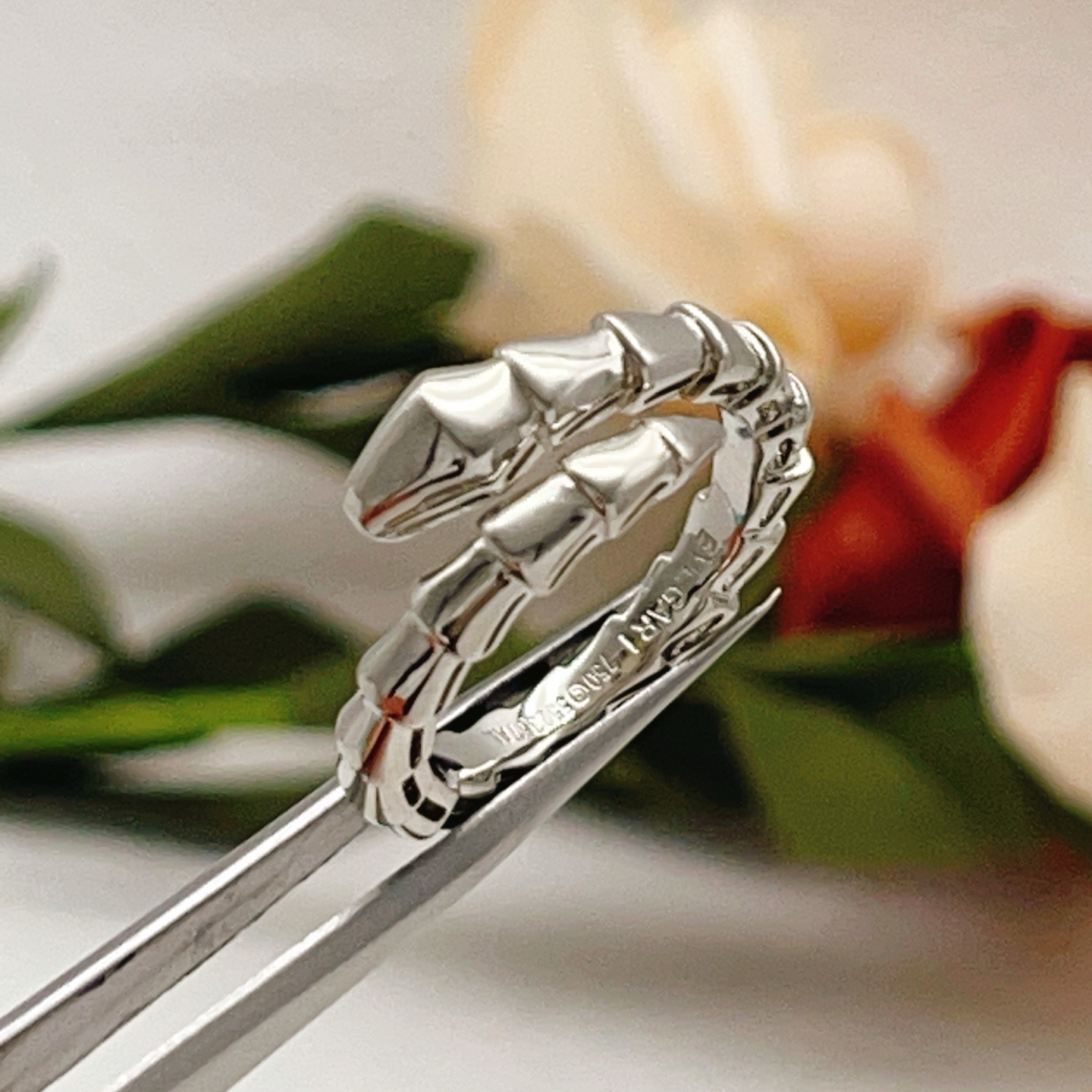 Bvlgari Serpenti Viper ring 18k white gold no gemstones No 7