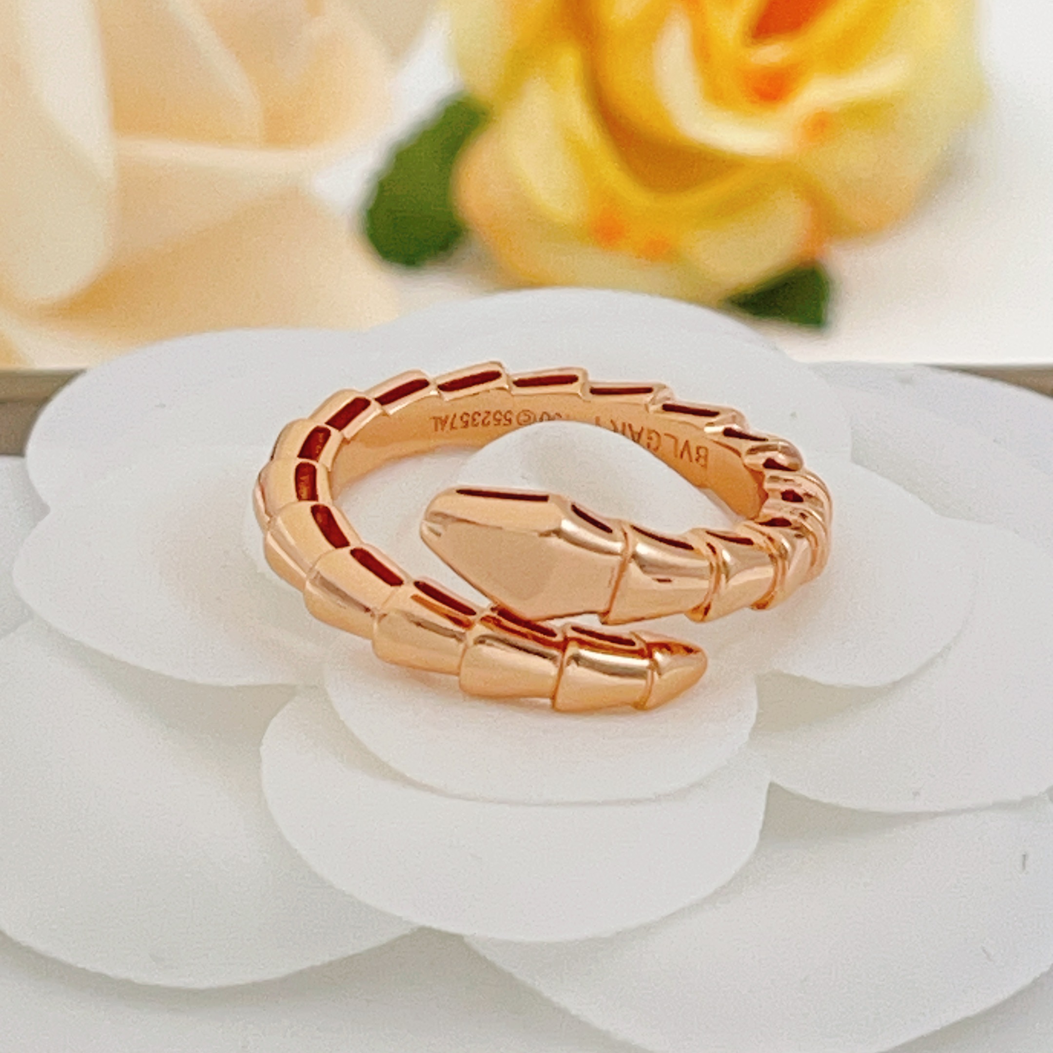 Bvlgari Serpenti Viper ring 18k rose gold no gemstones No 7