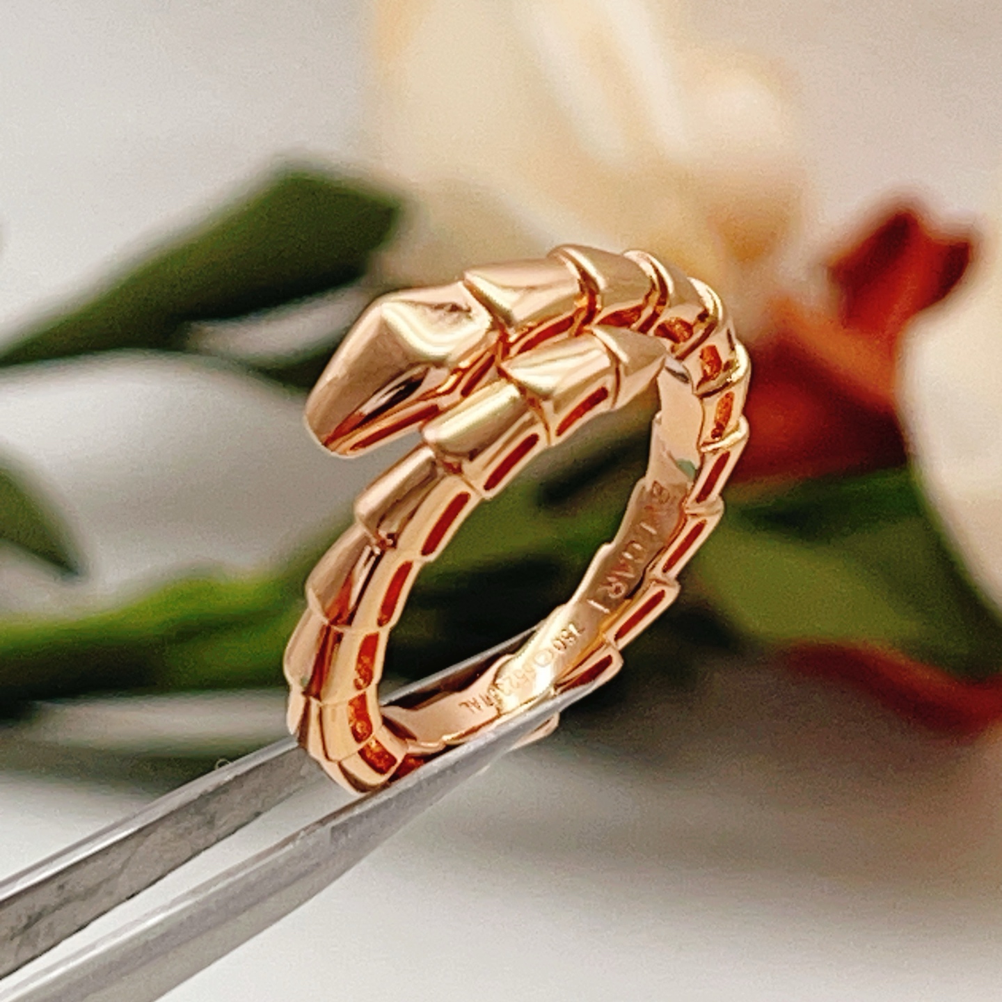 Bvlgari Serpenti Viper ring 18k rose gold no gemstones No 7