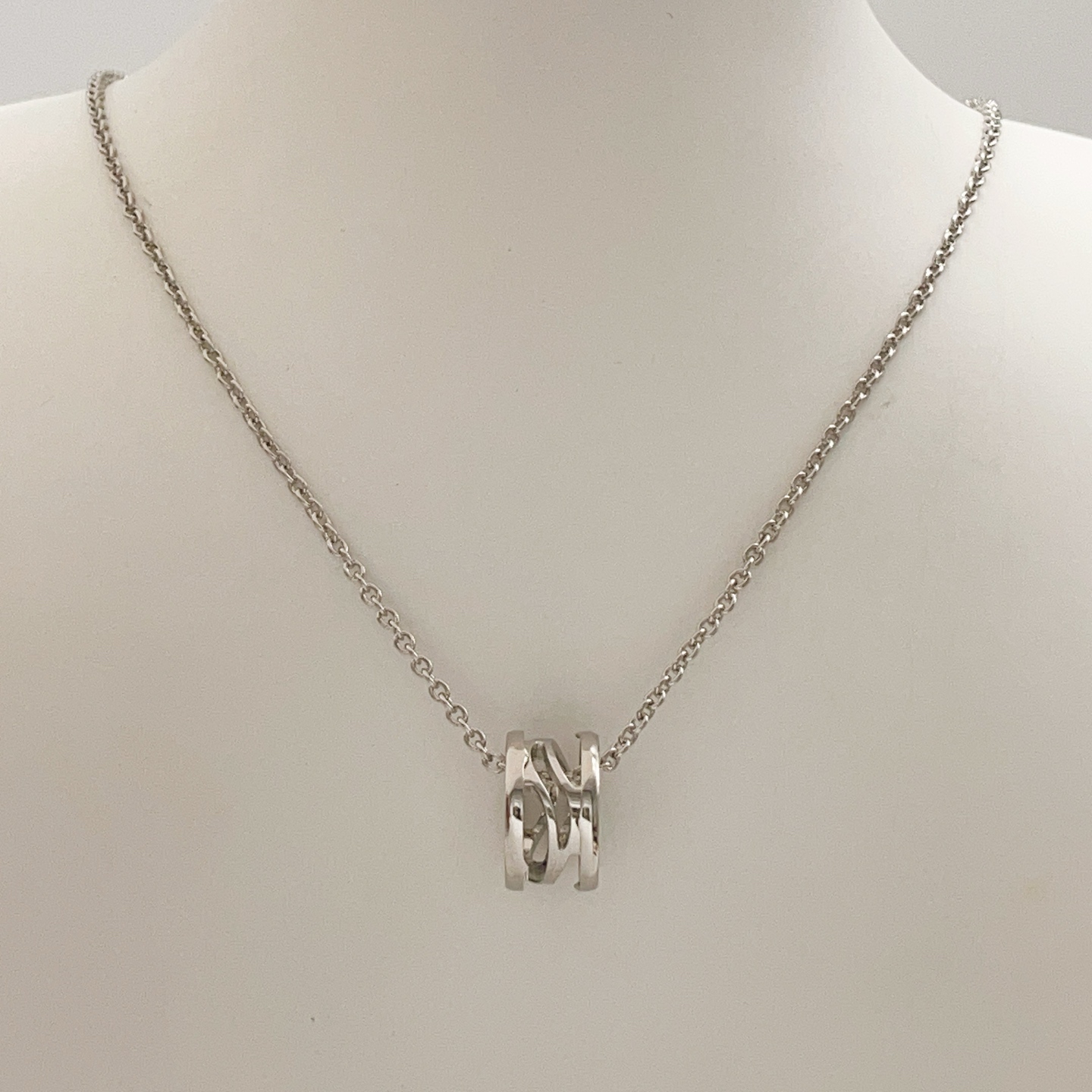 Bvlgari B zero1 Skeleton necklace silver-toned metal no gemstones 45cm with 5cm extender
